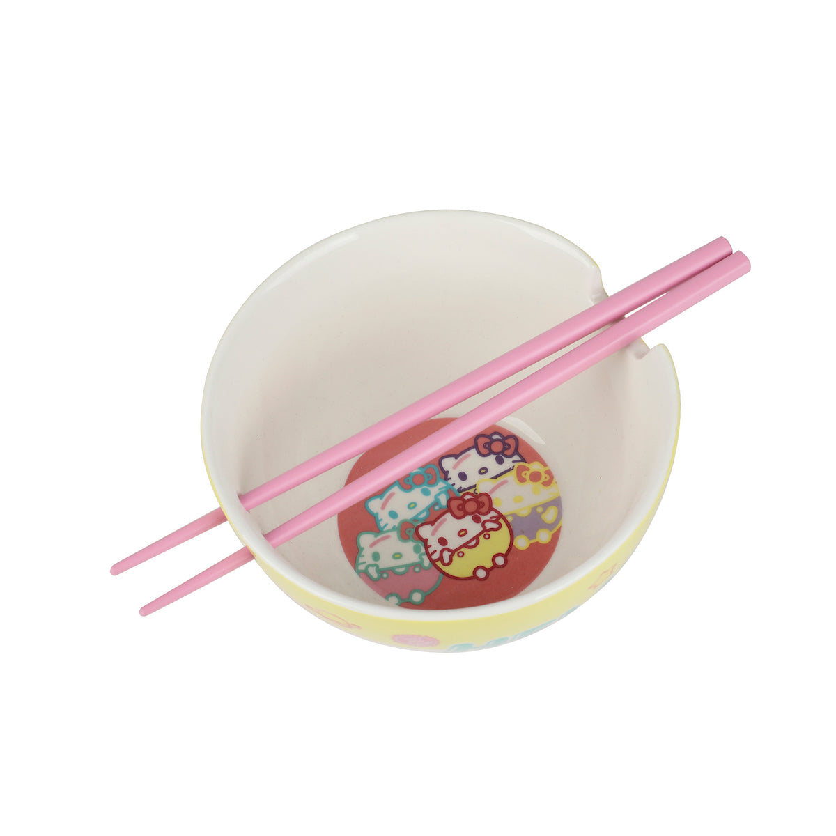 Hello Kitty Planets Stars & Rocket Ships 20 Oz Ramen Bowl With Chopsticks