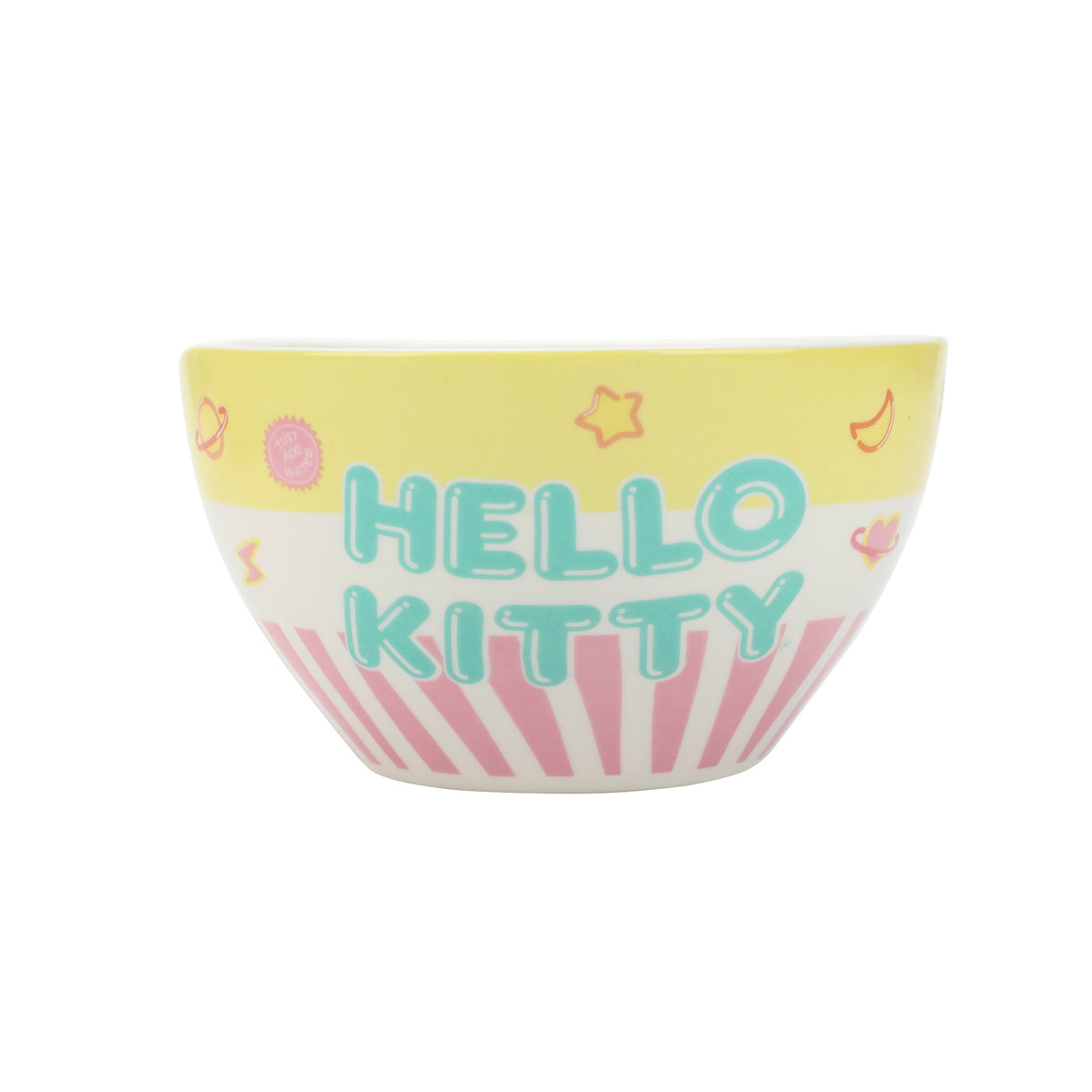 Hello Kitty Planets Stars & Rocket Ships 20 Oz Ramen Bowl With Chopsticks