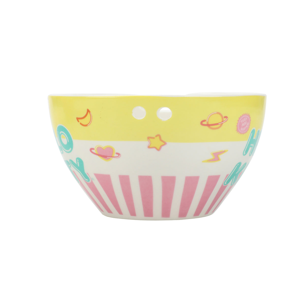 Hello Kitty Planets Stars & Rocket Ships 20 Oz Ramen Bowl With Chopsticks