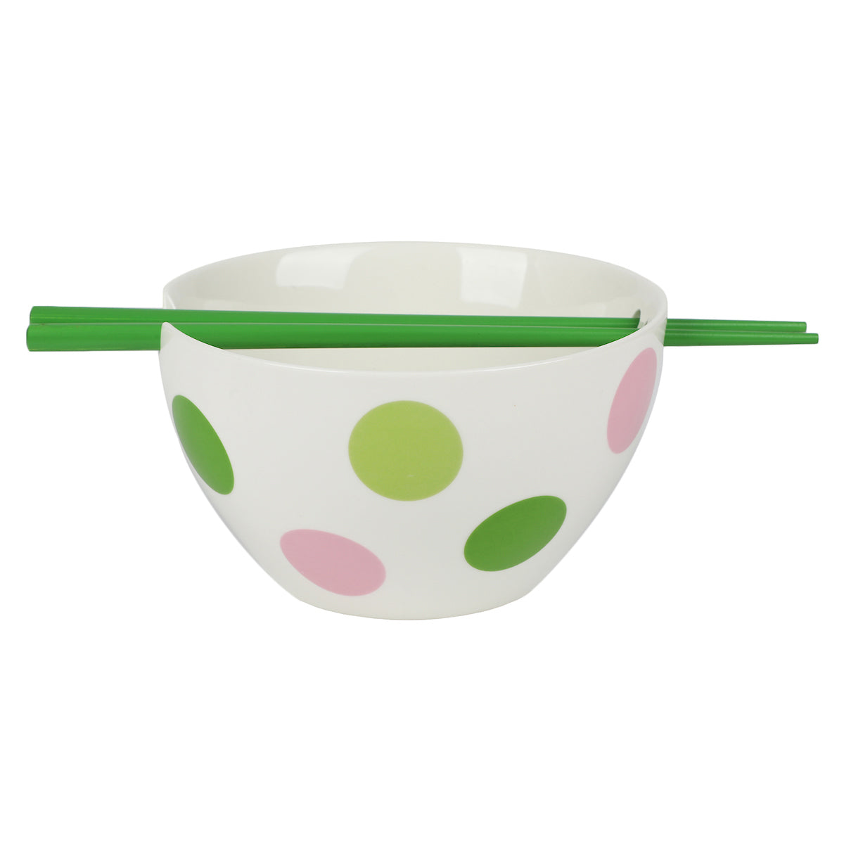 Keroppi Ceramic Ramen Bowl with Green Chopsticks