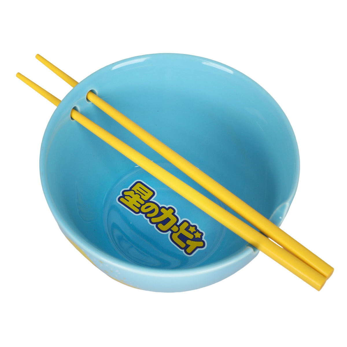 Kirby Blue Ramen Bowl with Logo and Chopsticks