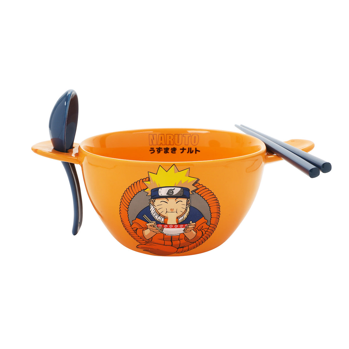Naruto Sealing Symbol 20 Oz Orange Ramen Bowl With Spoon & Chopsticks