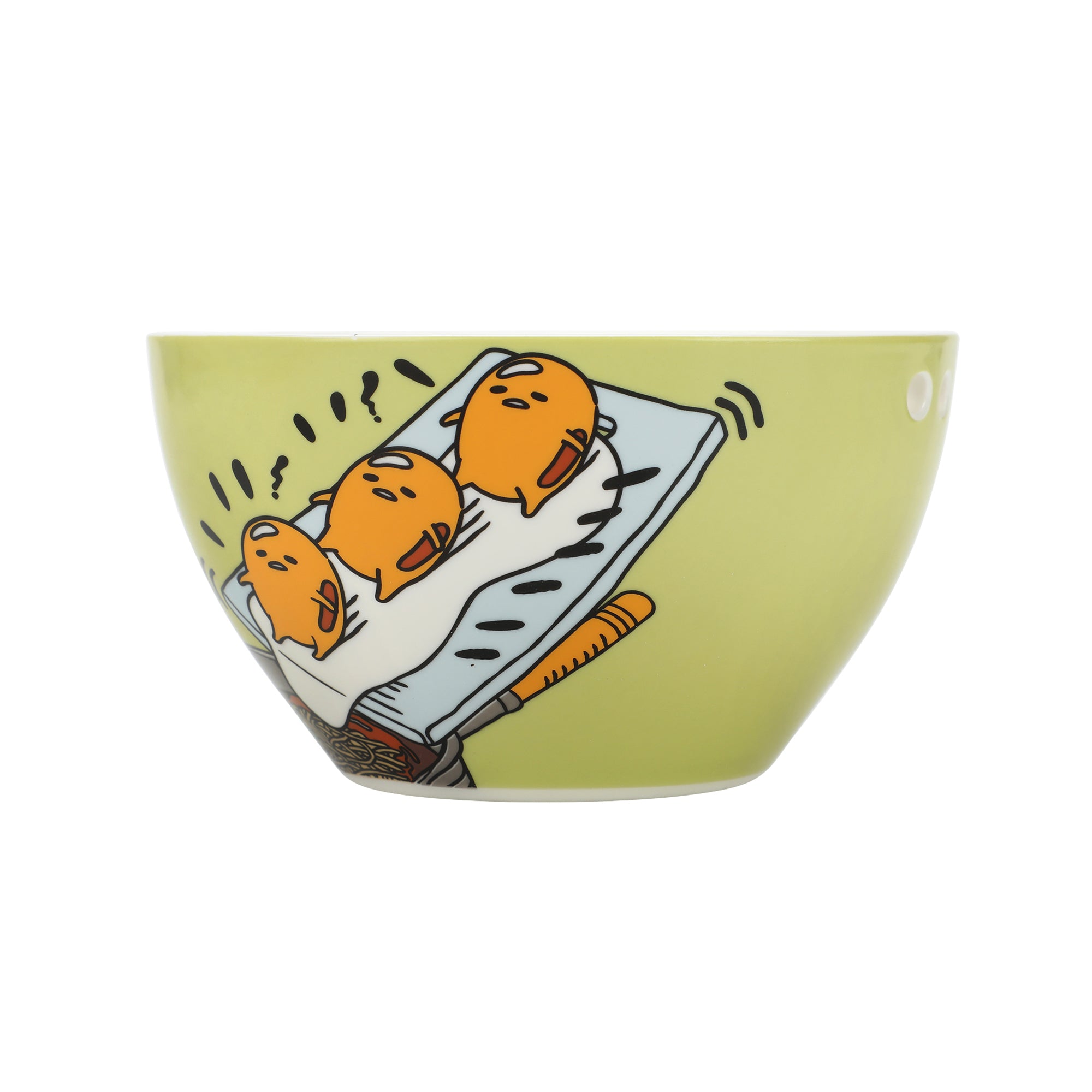 Gudetama I Don't Wanna Go 20 Oz Green Ramen Bowl With Chopsticks