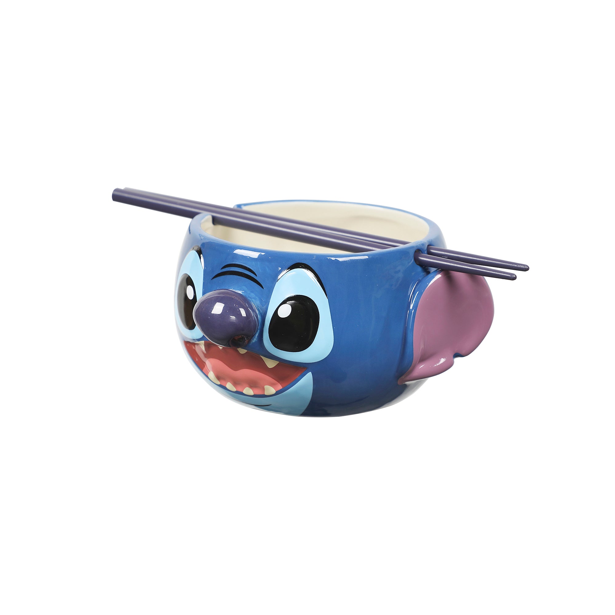 Lilo & Stitch Stitch Head 33 Oz Sculpted Ceramic Ramen Bowl With Chopsticks