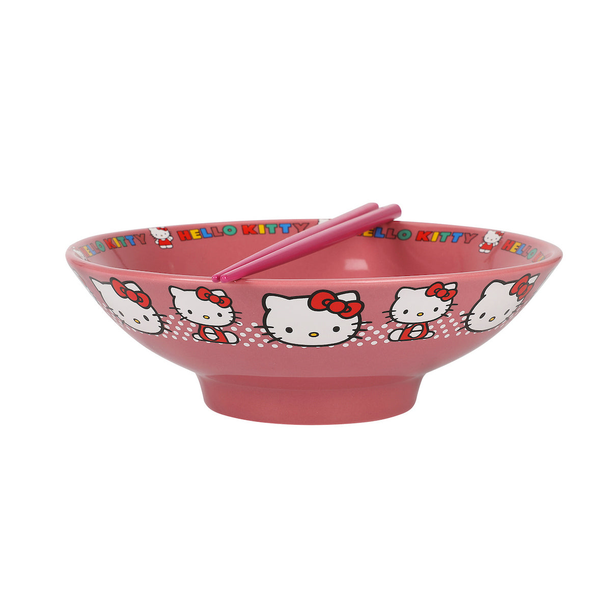 Hello Kitty Character Ceramic 30 Oz Ramen Bowl With Chopsticks