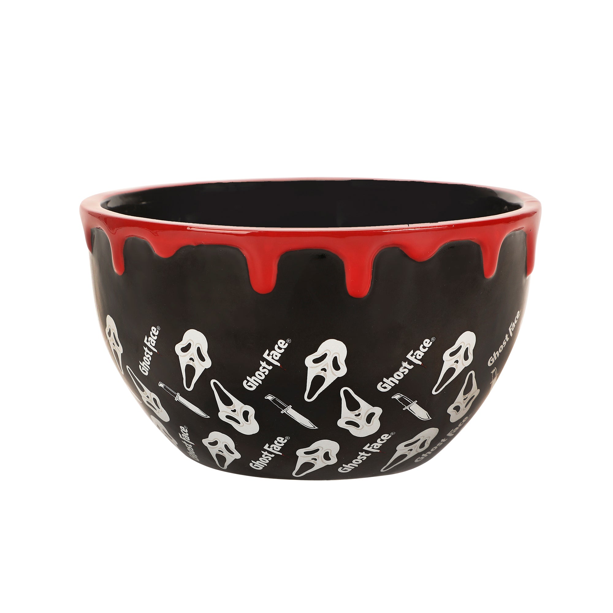Ghostface Mask All-Over Print Black Sculpted Ceramic Ramen Bowl