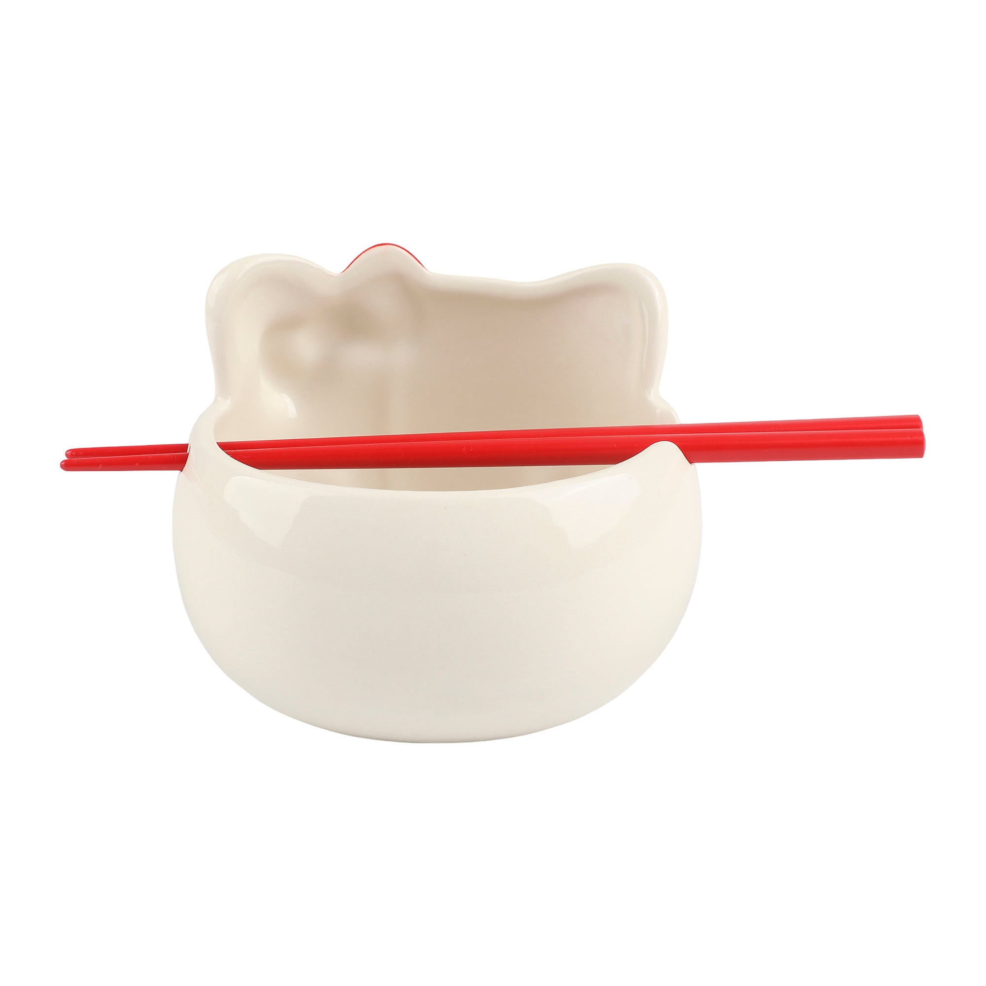 Hello Kitty Character Head White Sculpted Ceramic Ramen Bowl