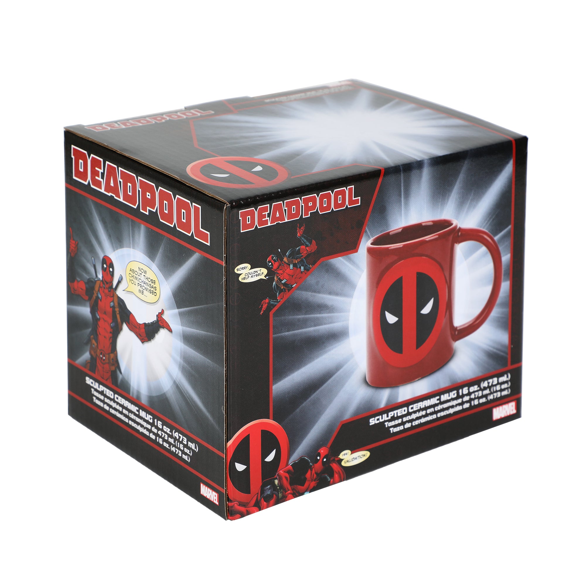Deadpool Costume & Logo 16 Oz Red & Black Ceramic Mug