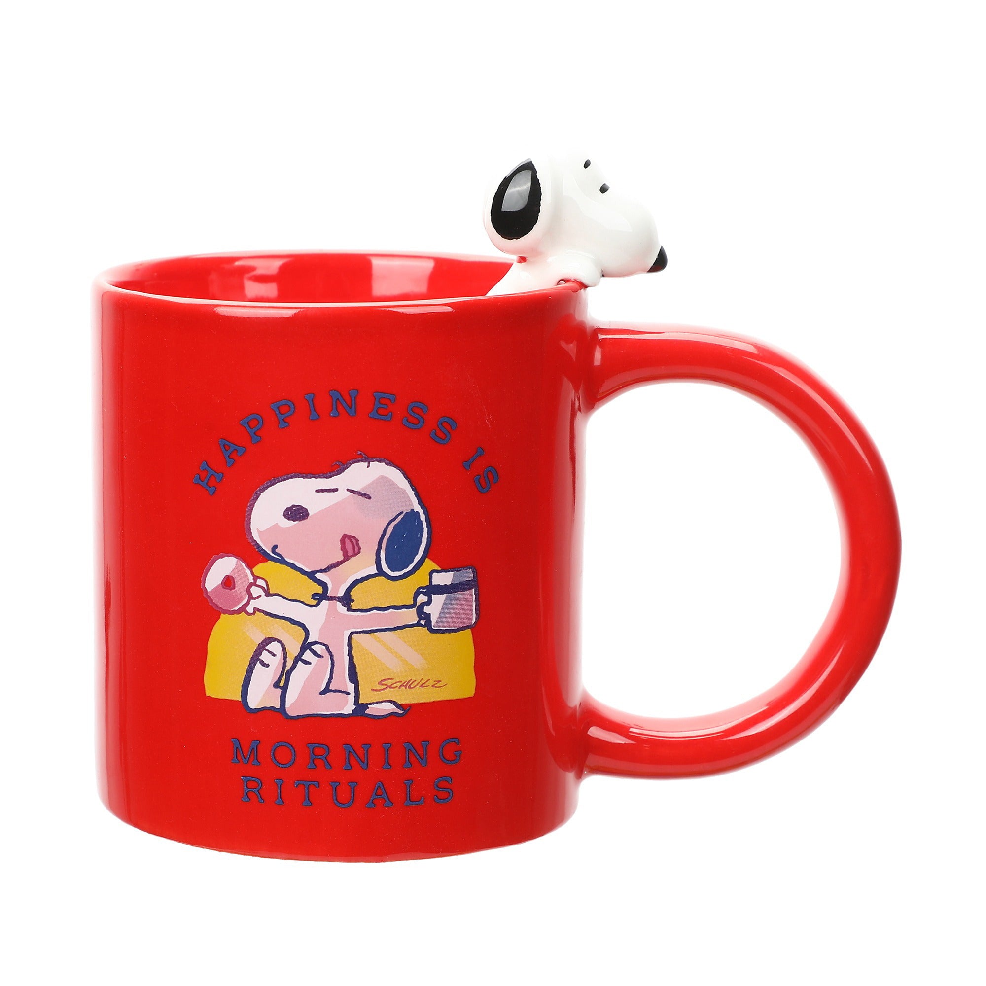 Peanuts Snoopy Peeking Sculpted Ceramic Coffee Mug 16 oz