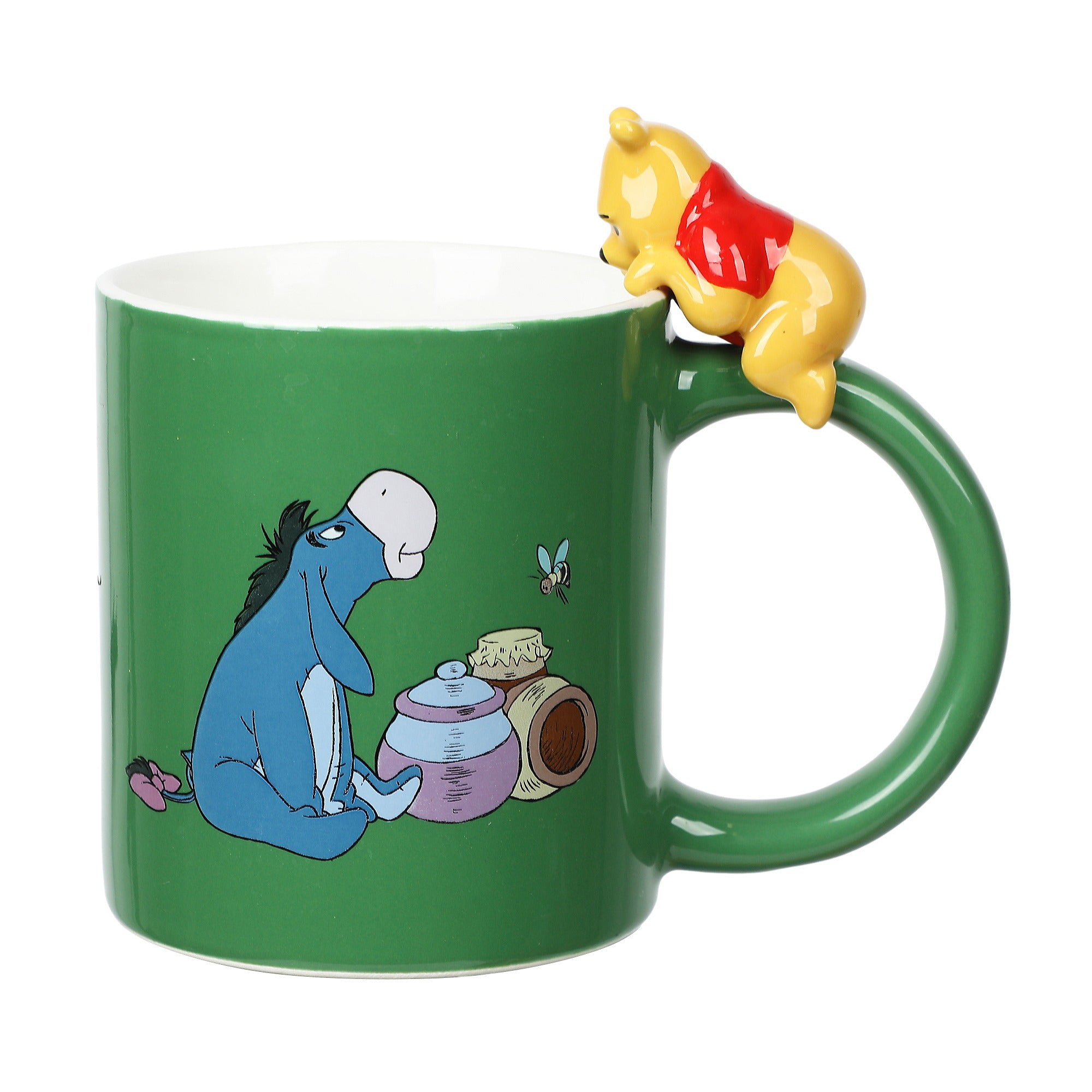 Winnie The Pooh Peeking Handle 16 oz Sculpted Ceramic Mug