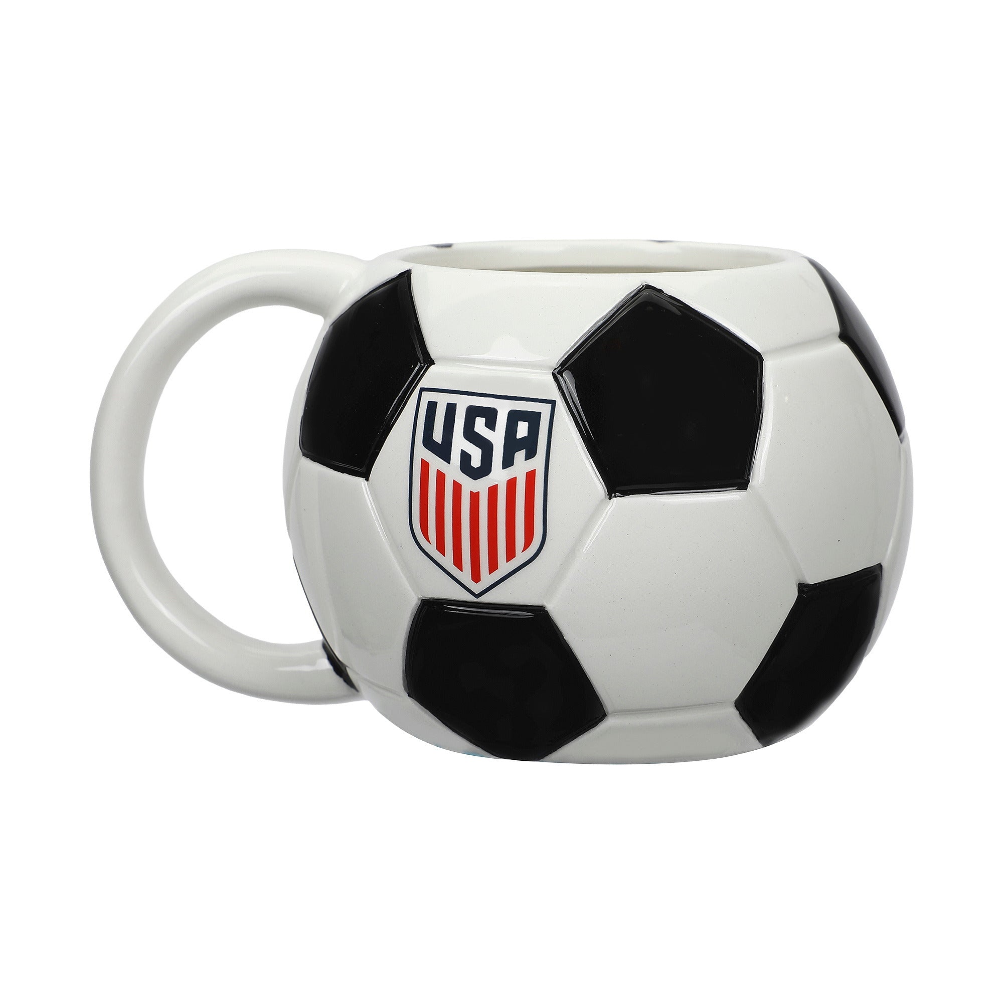United States Soccer Federation 18 oz Sculpted Soccer Ball Ceramic Coffee Mug