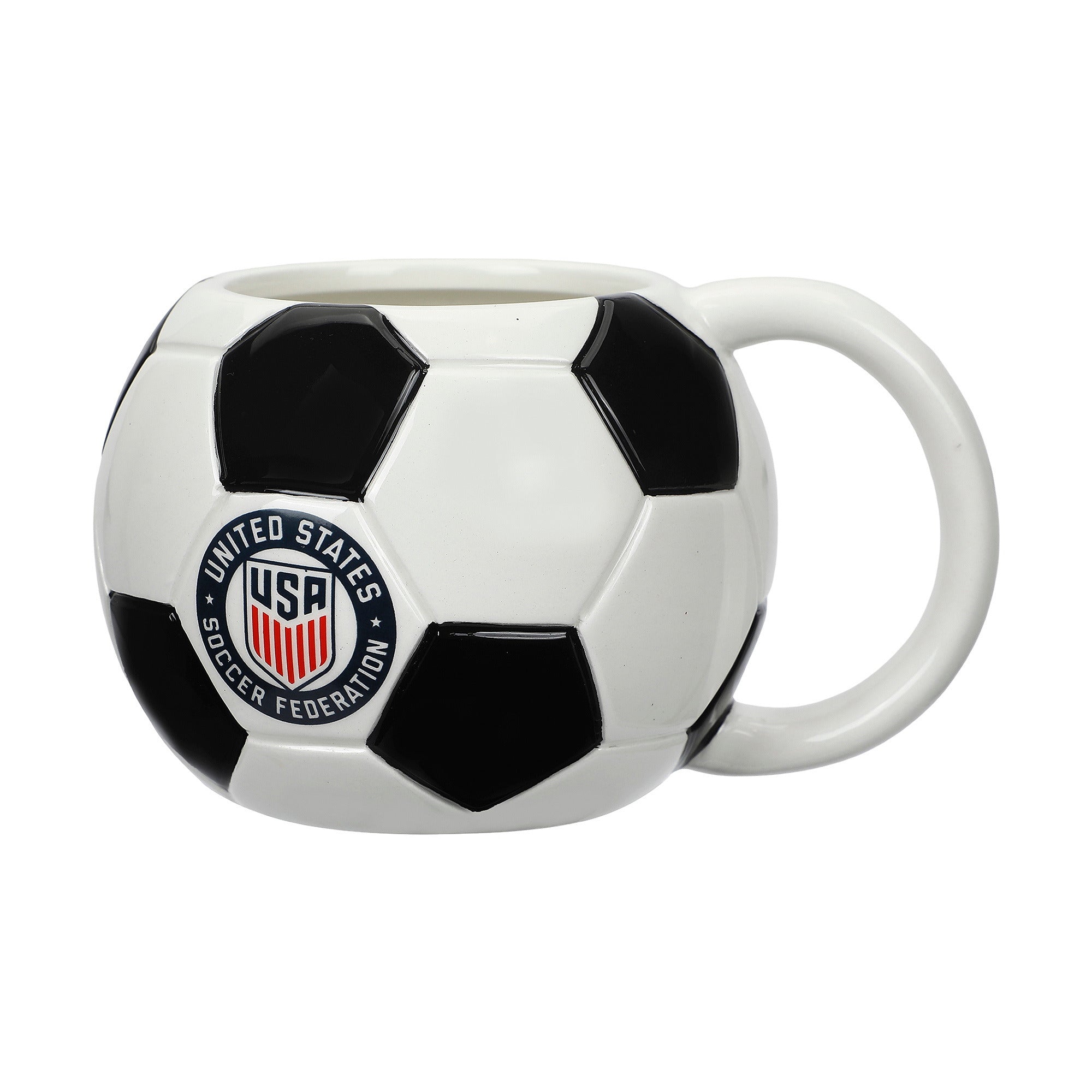 United States Soccer Federation 18 oz Sculpted Soccer Ball Ceramic Coffee Mug