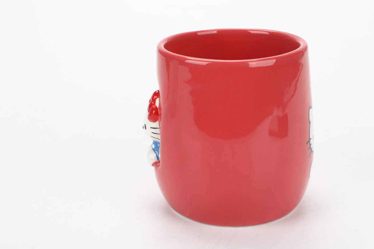 Hello Kitty Sculpted Sitting Ceramic Mug 16 oz Red
