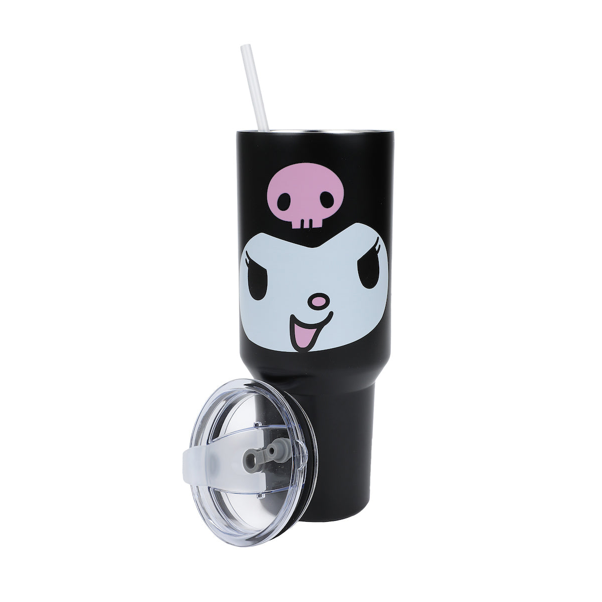 Sanrio Kuromi Vacuum Insulated 40 Oz. Stainless Steel Tumbler with Leak-Proof Lid & Easy Carry Handle for Travel or Home