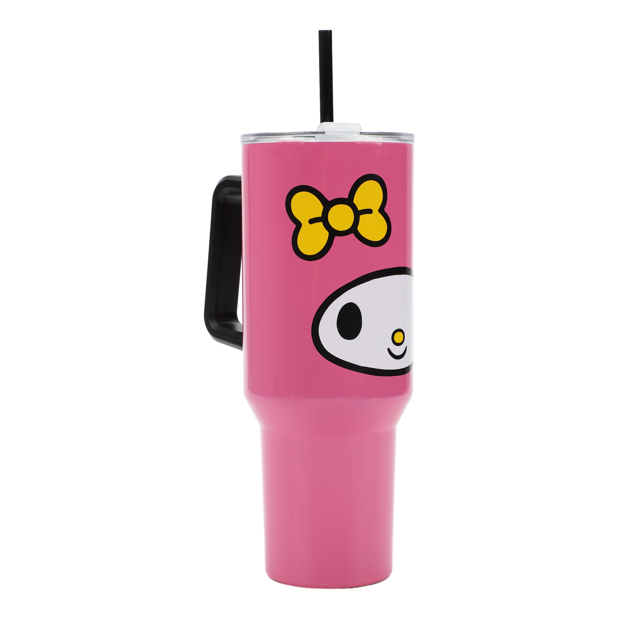 Sanrio My Melody Vacuum Insulated 40 Oz. Stainless Steel Tumbler with Leak-Proof Lid & Easy Carry Handle for Travel or Home