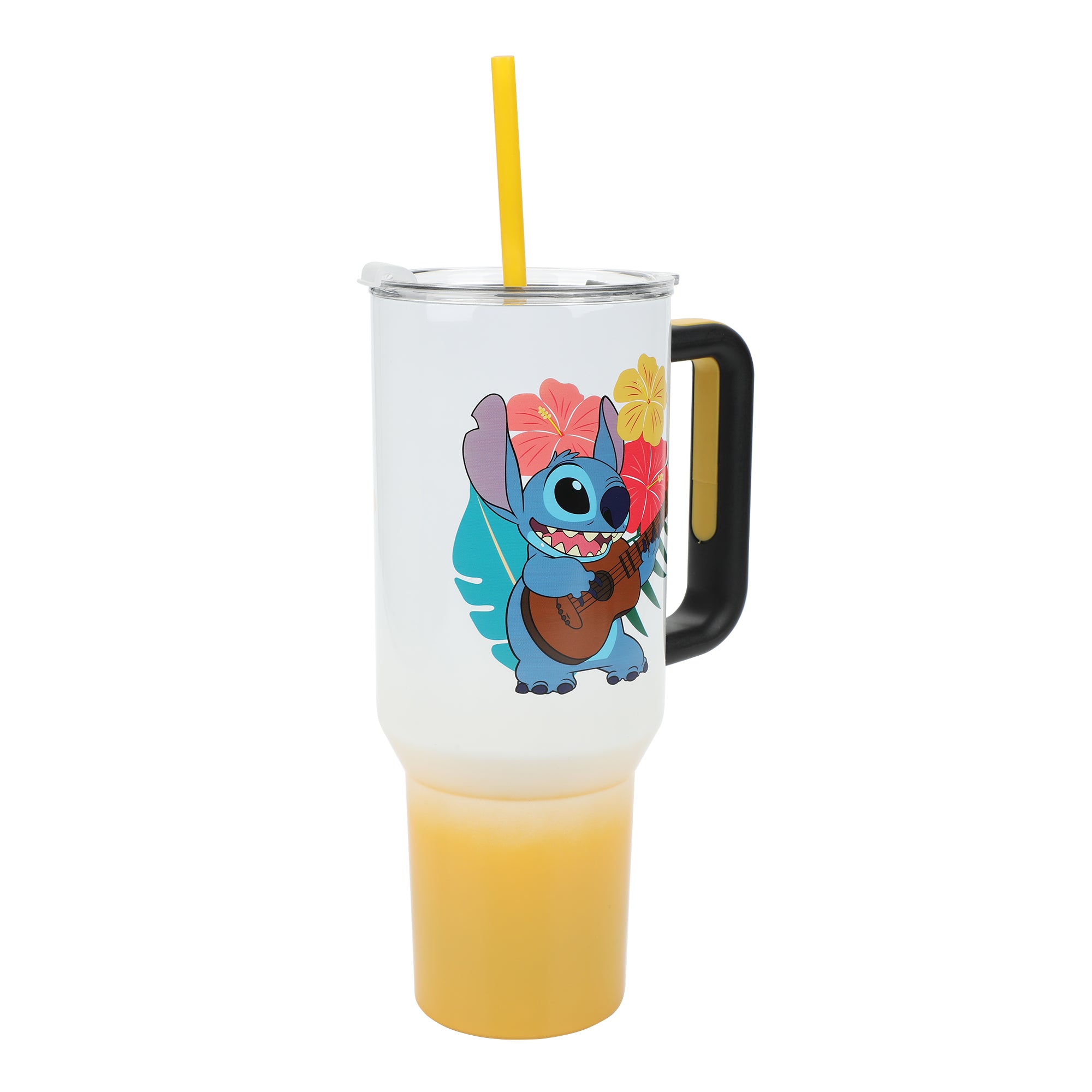 Disney Stitch Hawaiian Vacuum Insulated 40 Oz. Stainless Steel Tumbler with Leak-Proof Lid & Easy Carry Handle for Travel or Home