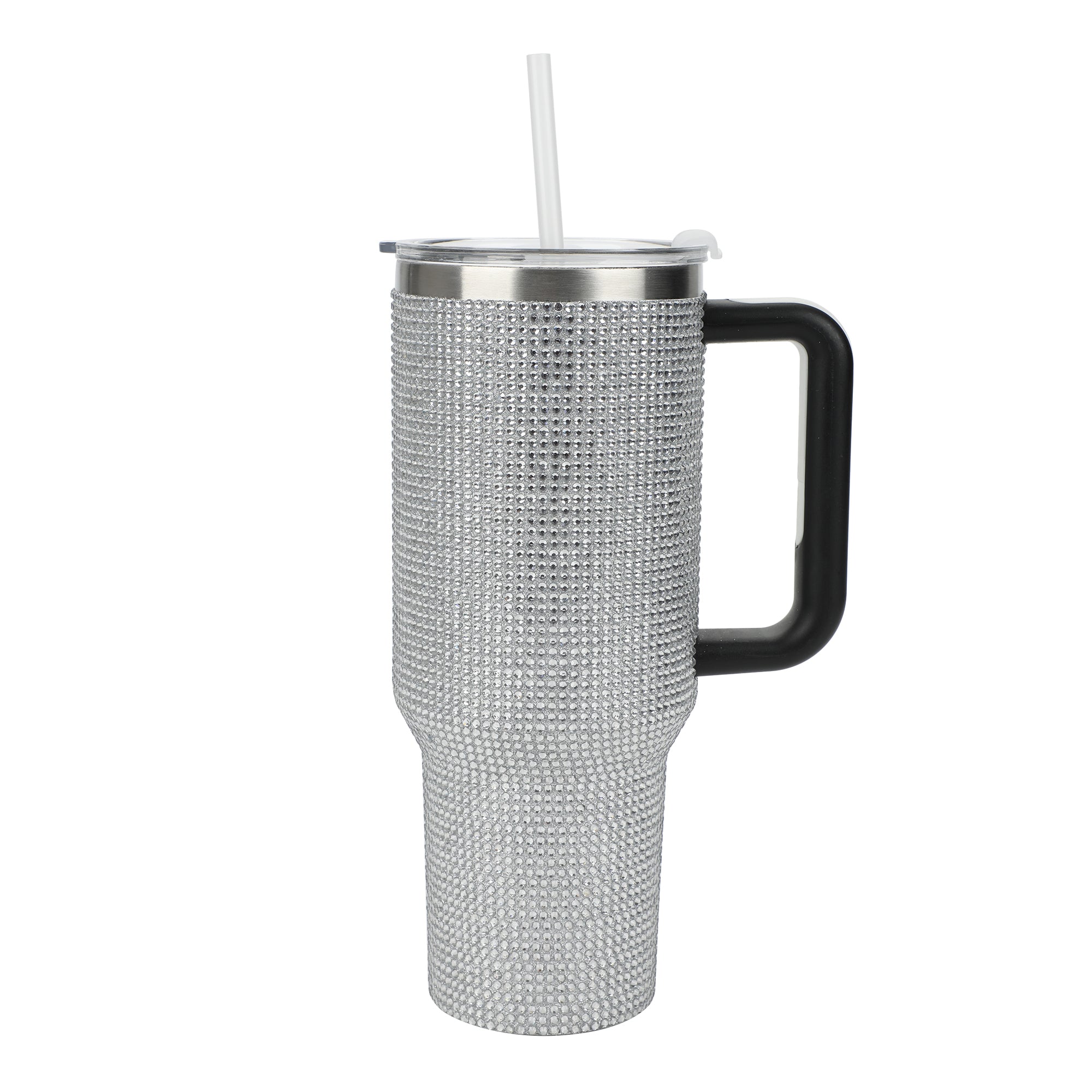Silver Rhinestone 40 Oz Stainless Steel Tumbler