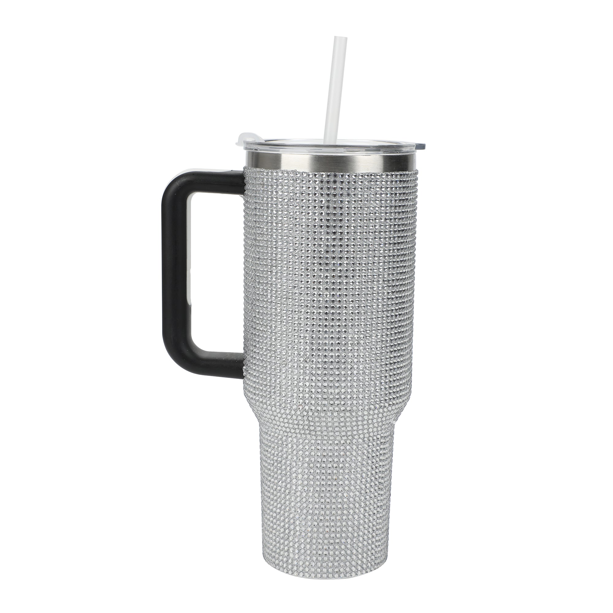 Silver Rhinestone 40 Oz Stainless Steel Tumbler