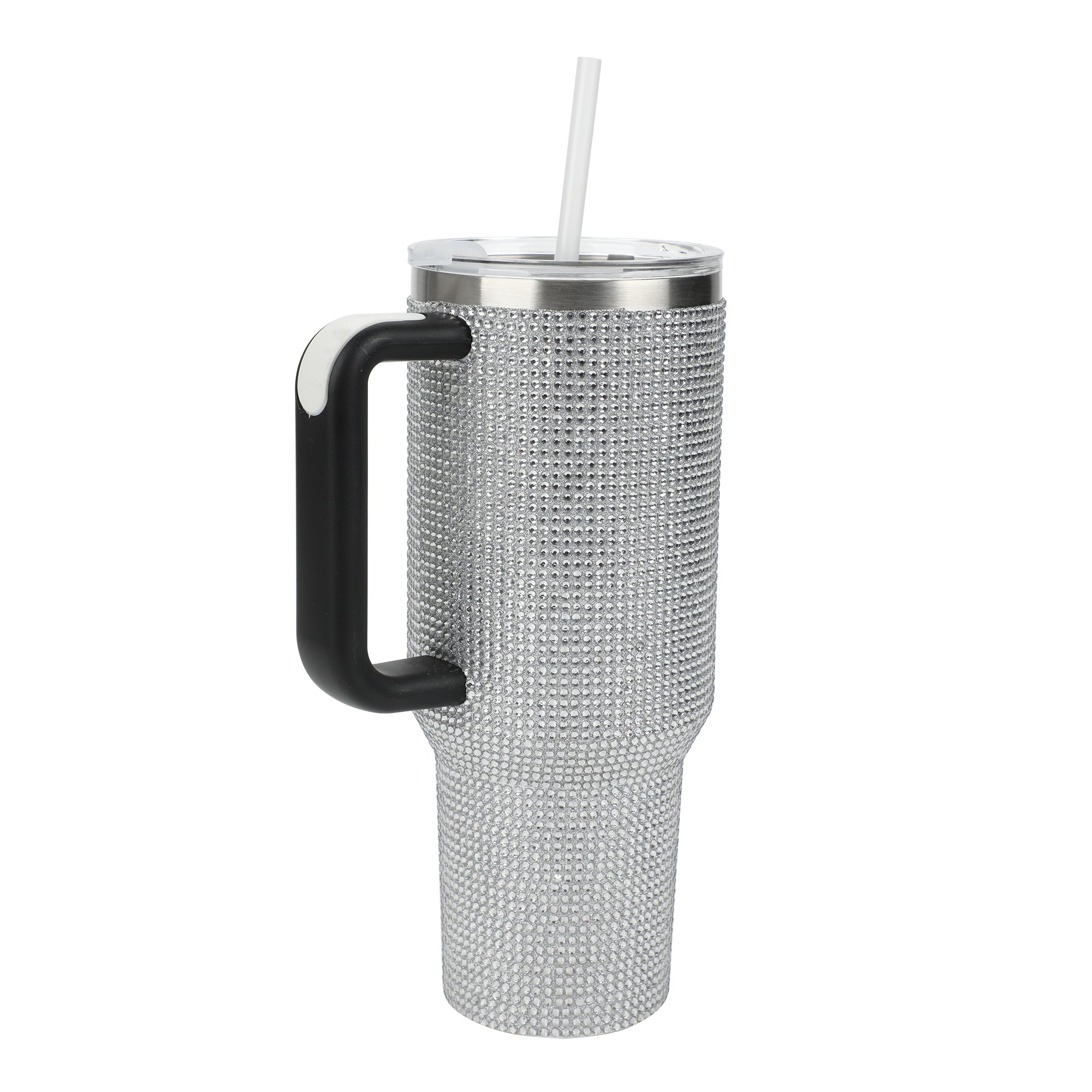 Silver Rhinestone 40 Oz Stainless Steel Tumbler