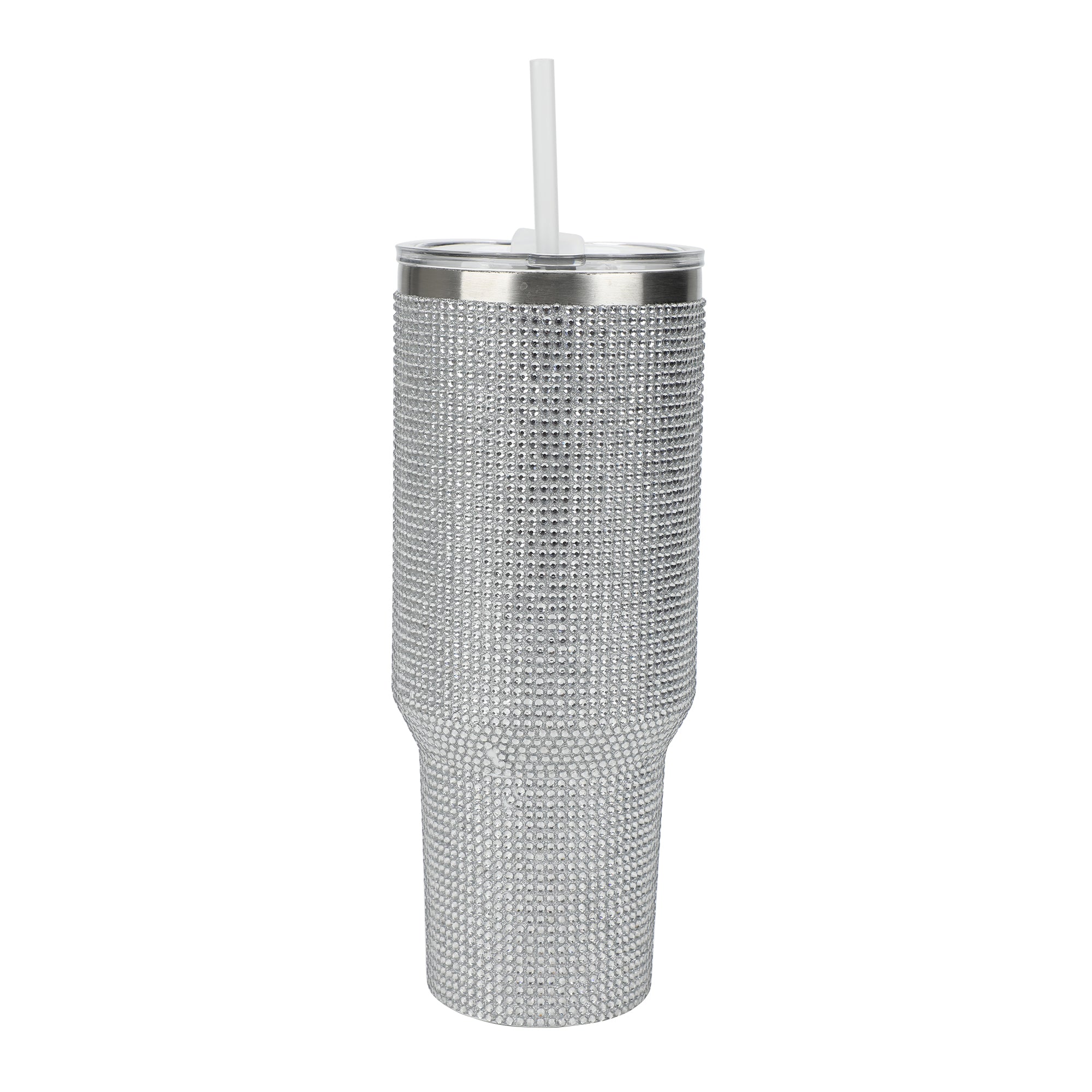 Silver Rhinestone 40 Oz Stainless Steel Tumbler