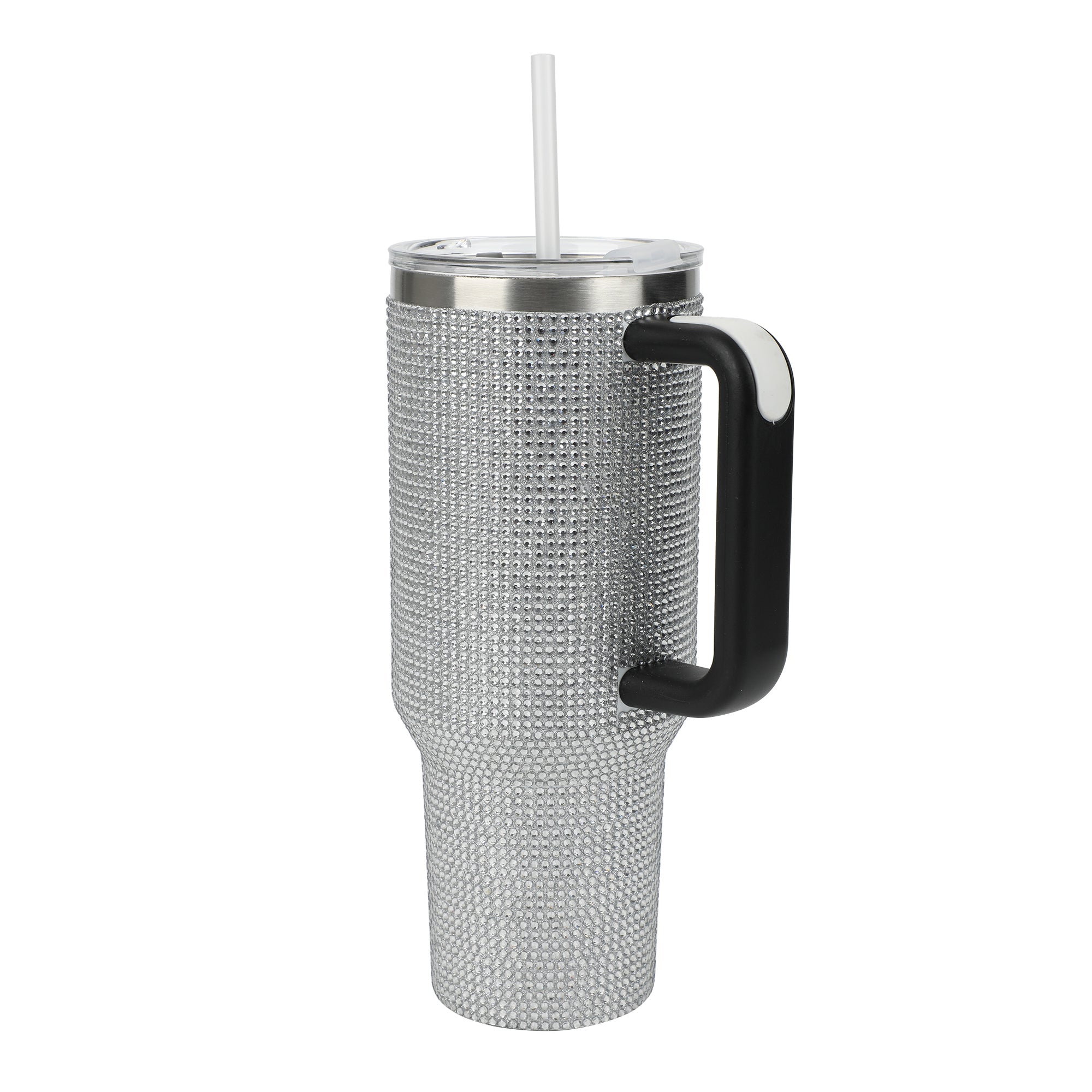 Silver Rhinestone 40 Oz Stainless Steel Tumbler