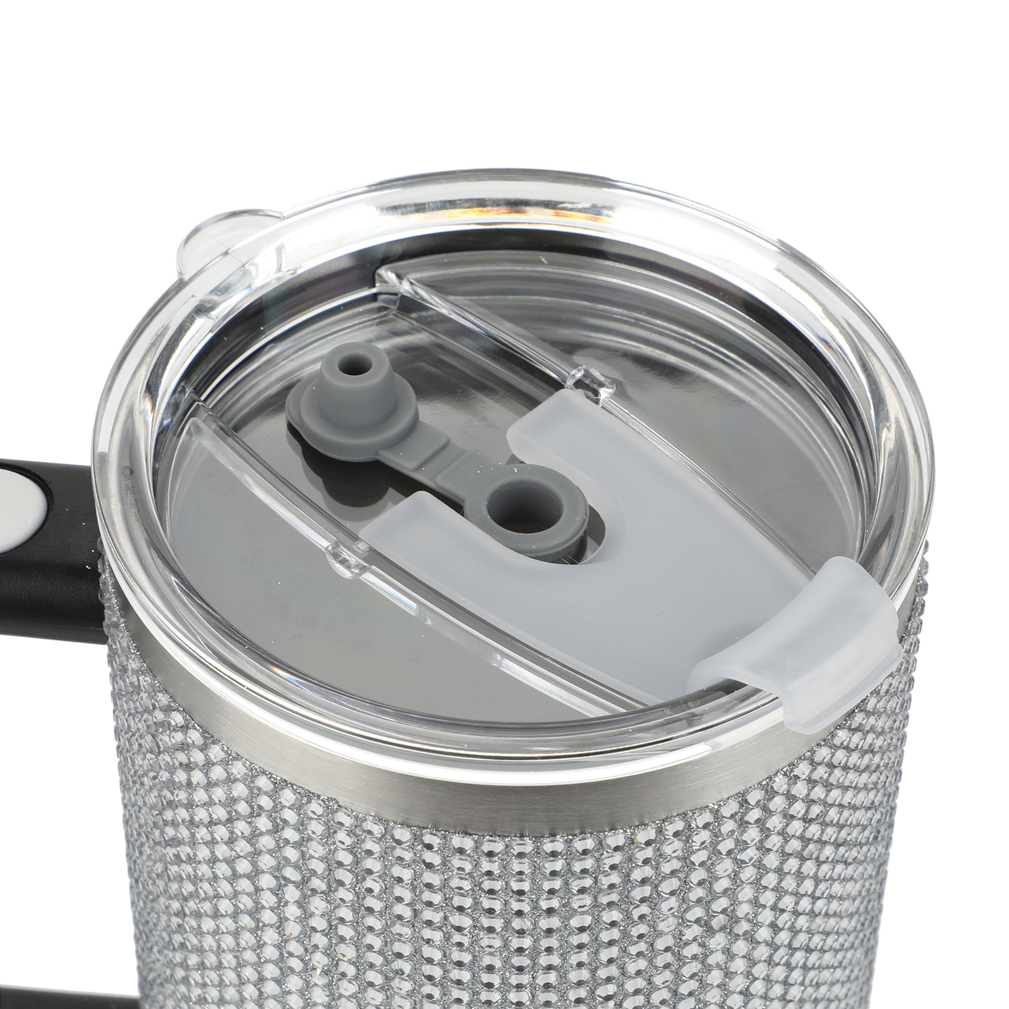 Silver Rhinestone 40 Oz Stainless Steel Tumbler