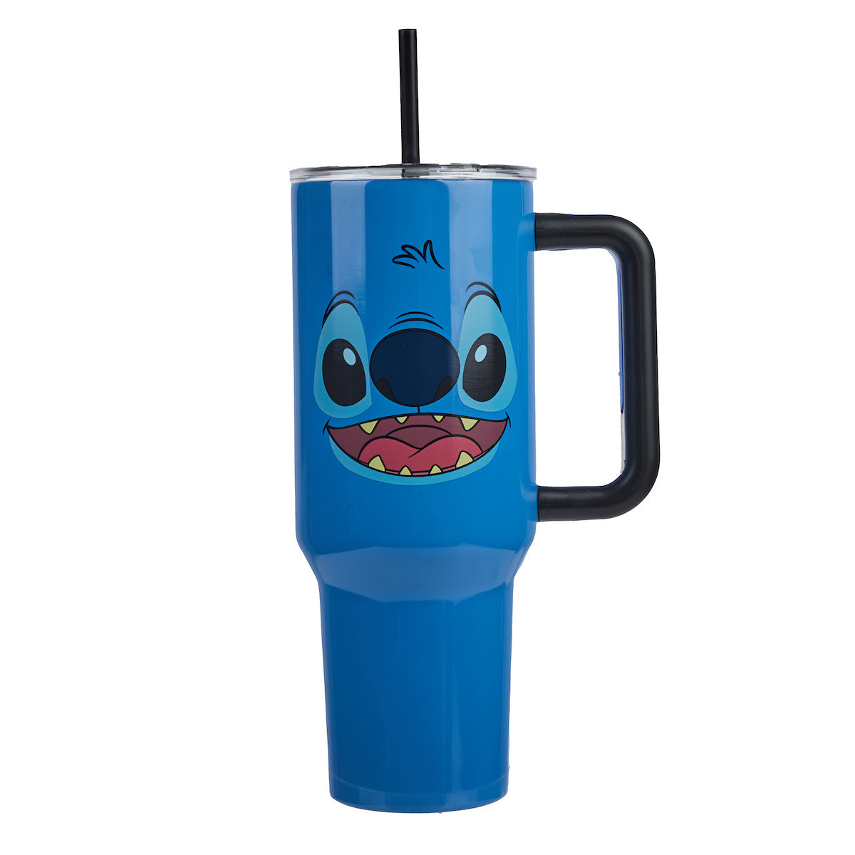 Disney Stitch Face 40 Oz Blue Stainless Steel Tumbler with Handle