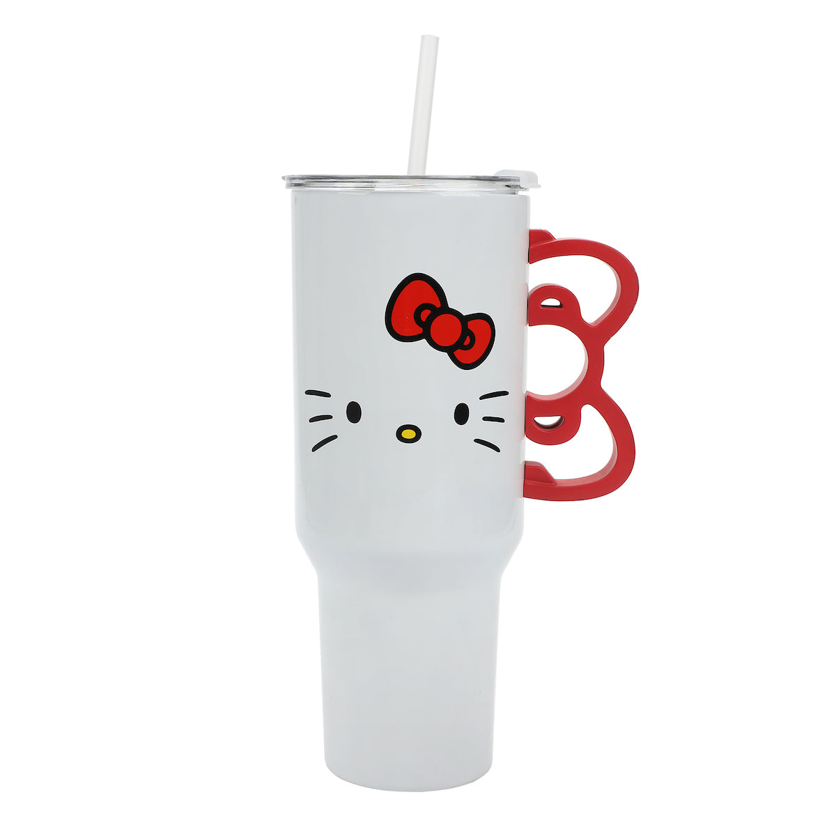 Hello Kitty Vacuum Insulated 40 Oz. Stainless Steel Tumbler with Sculpted Bow Handle & Leak-Proof Lid for Travel or Home