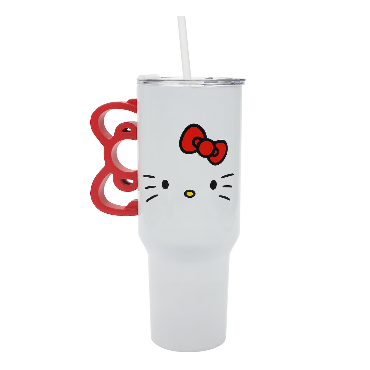 Hello Kitty Vacuum Insulated 40 Oz. Stainless Steel Tumbler with Sculpted Bow Handle & Leak-Proof Lid for Travel or Home
