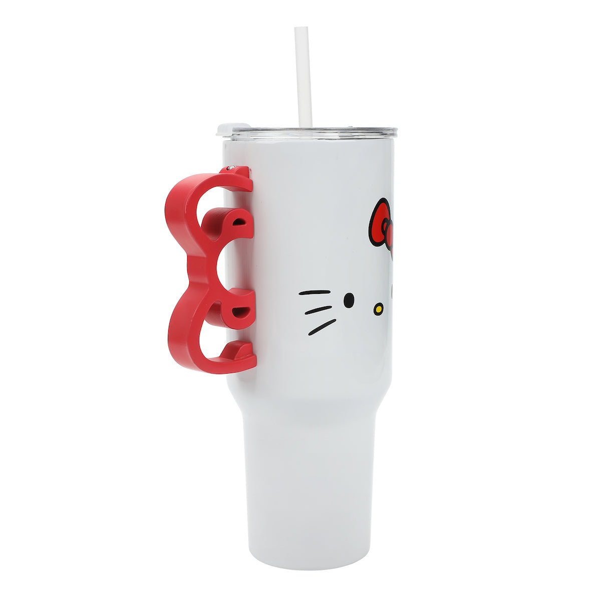 Hello Kitty Vacuum Insulated 40 Oz. Stainless Steel Tumbler with Sculpted Bow Handle & Leak-Proof Lid for Travel or Home