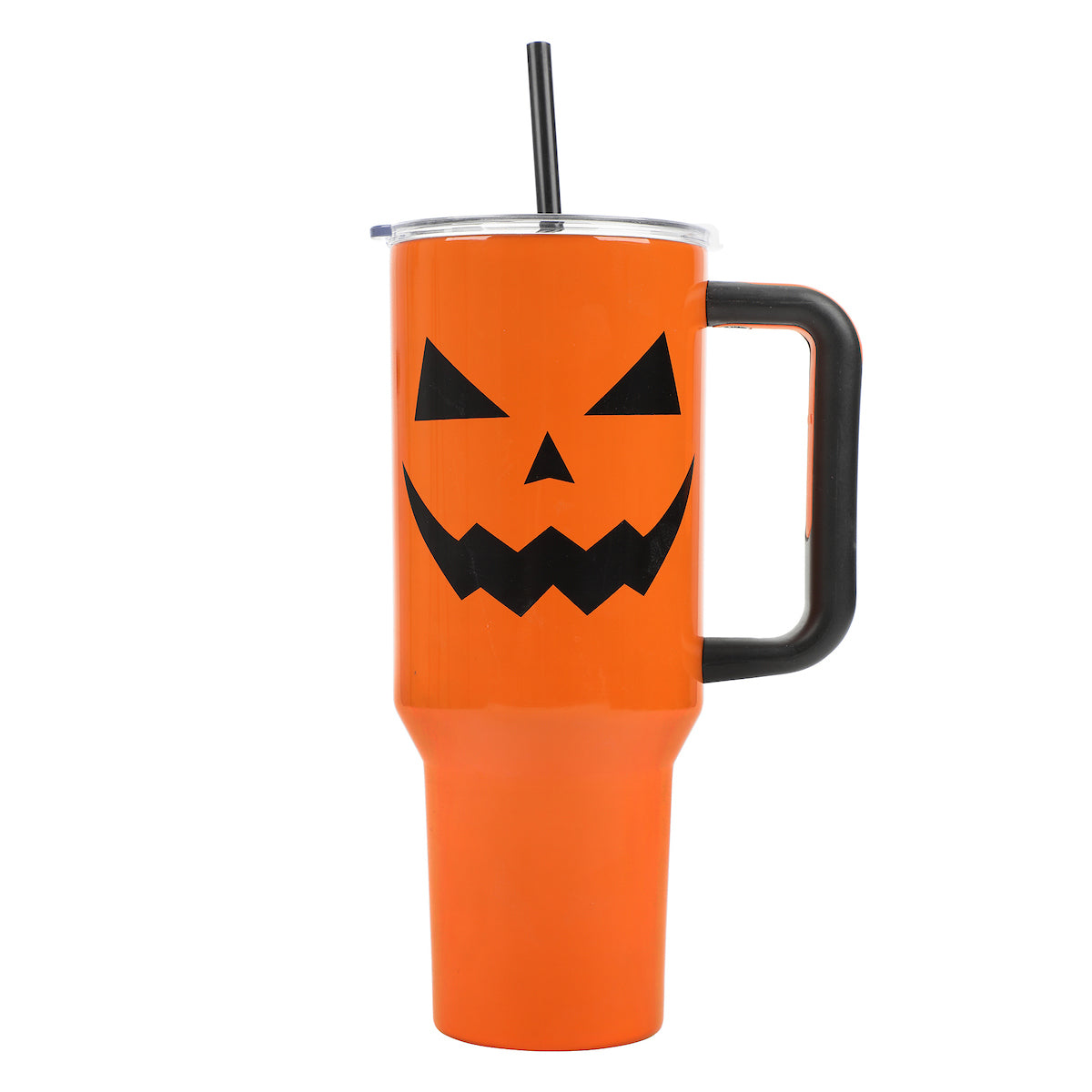 Halloween Jack-O'-Lantern 40 Oz Orange Stainless Steel Tumbler with Handle