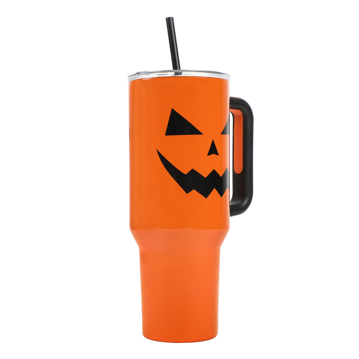 Halloween Jack-O'-Lantern 40 Oz Orange Stainless Steel Tumbler with Handle