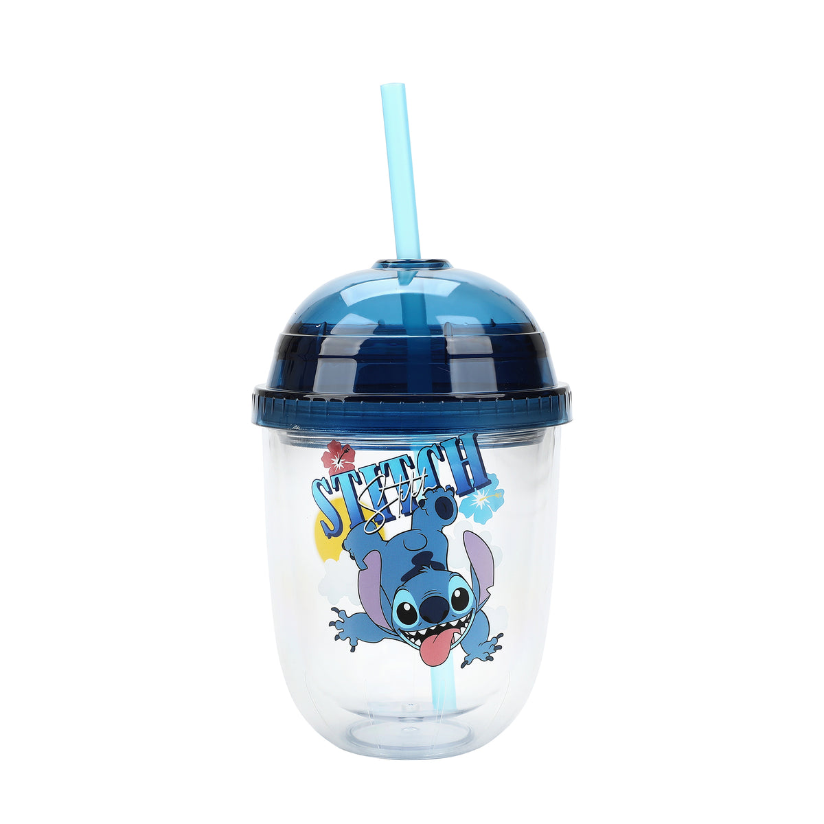 Disney Stitch With Palm Leaves 13 Oz Double Wall Plastic Cup