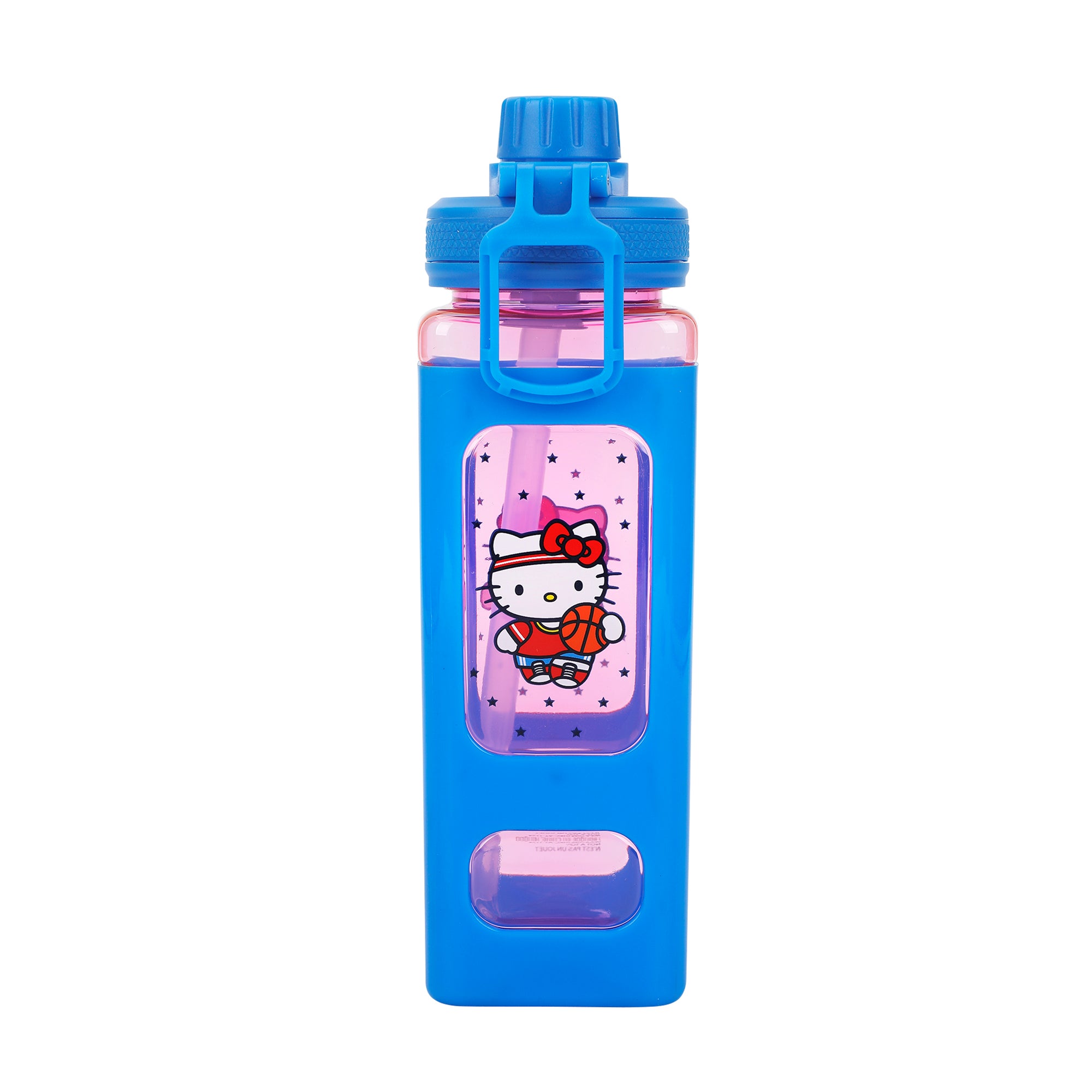 Hello Kitty Basketball 24 Oz Blue Plastic Water Bottle