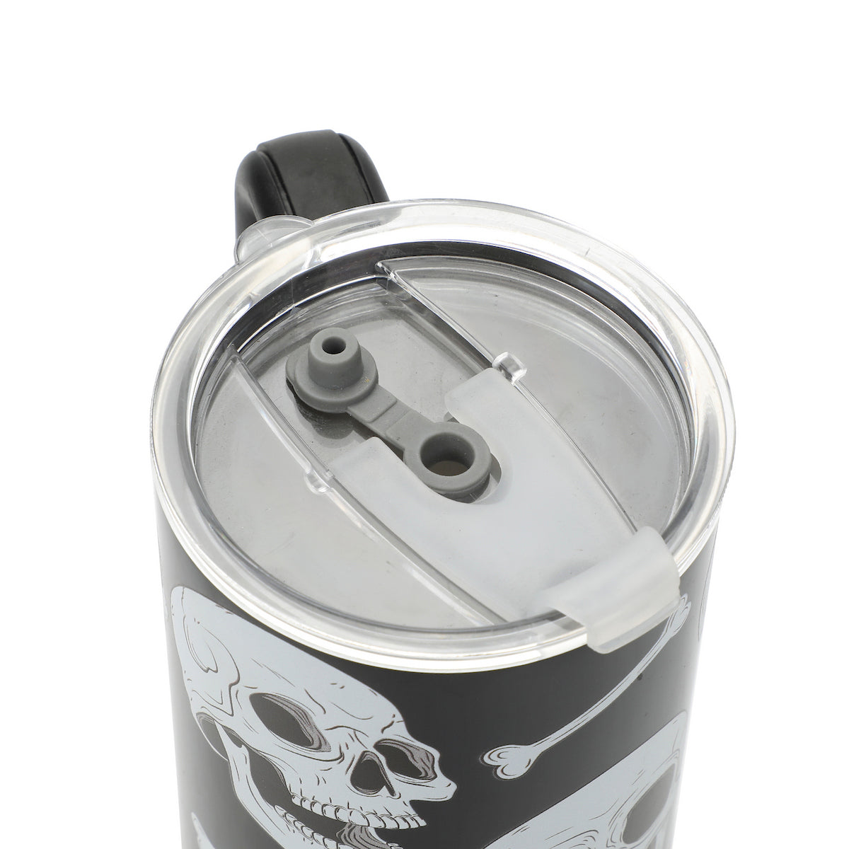 Halloween Skulls & Bones 40 Oz Black Stainless Tumbler with Handle