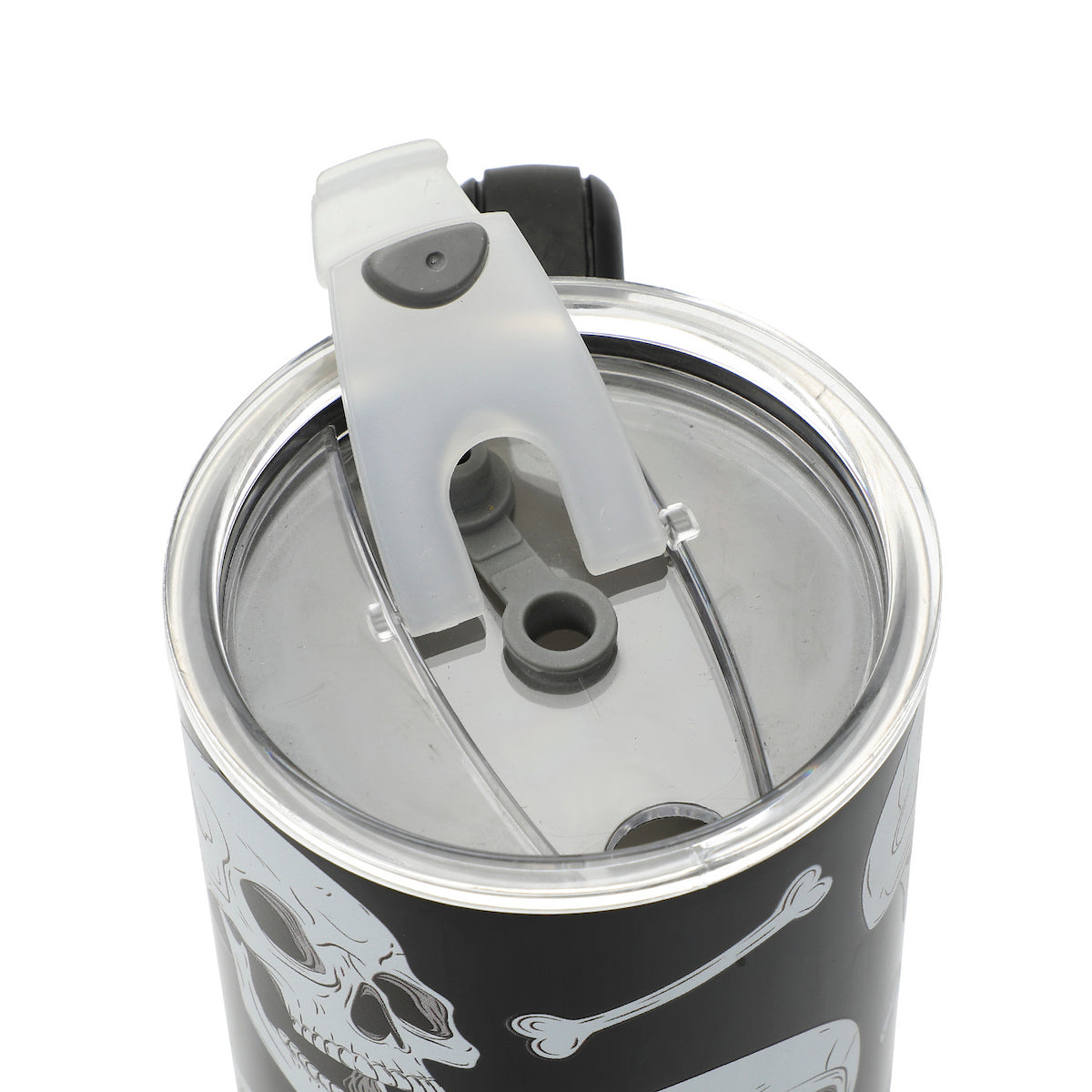 Halloween Skulls & Bones 40 Oz Black Stainless Tumbler with Handle