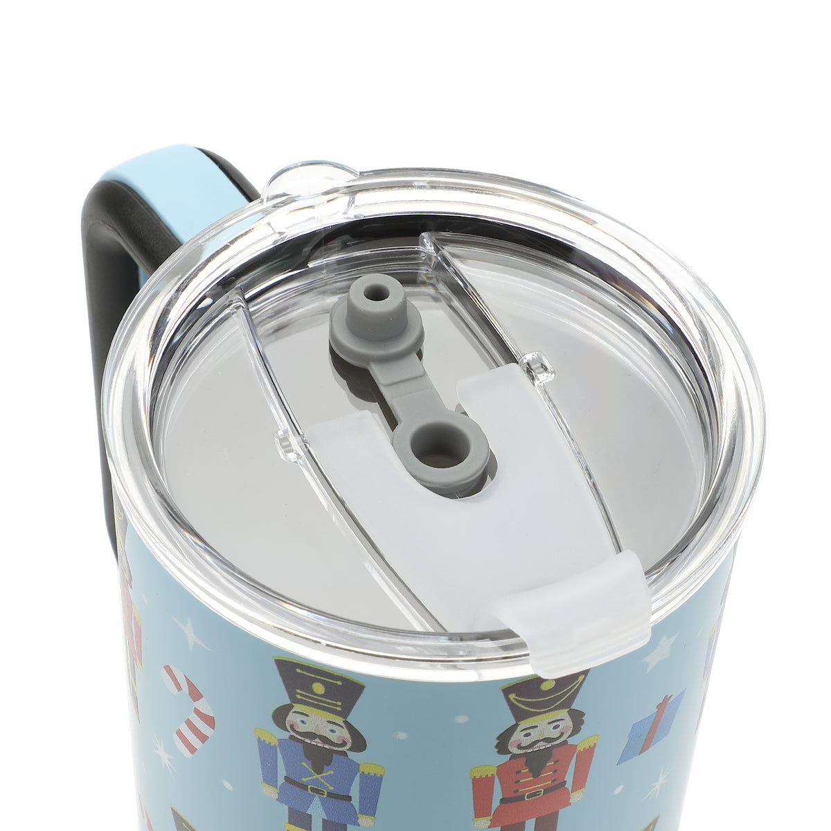 Bioworld Nutcrackers Blue 40 Oz Stainless Steel Tumbler WIth Handle & Reusable Straw