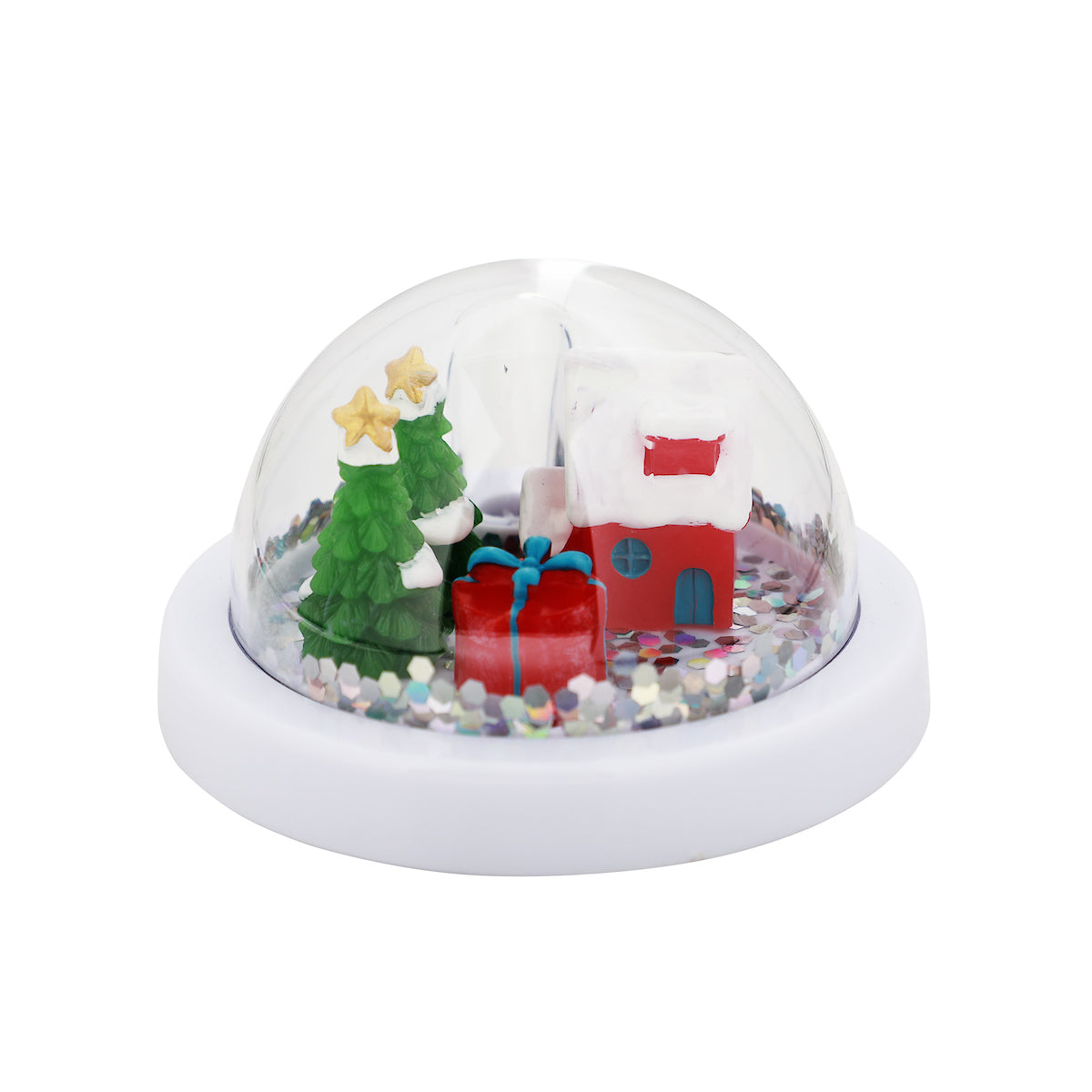 Christmas Snow Globe 16oz Double Wall Water Bottle with Straw