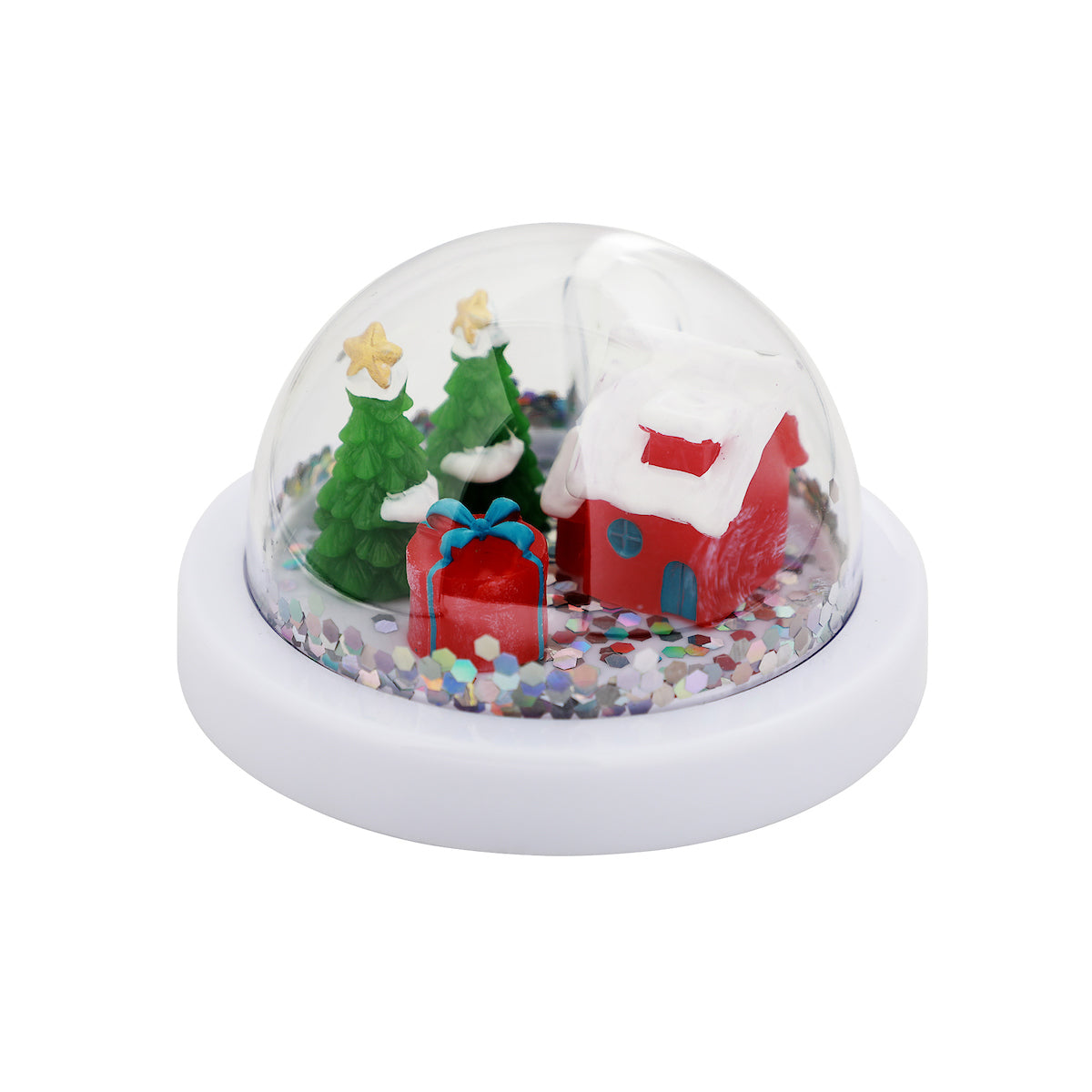 Christmas Snow Globe 16oz Double Wall Water Bottle with Straw