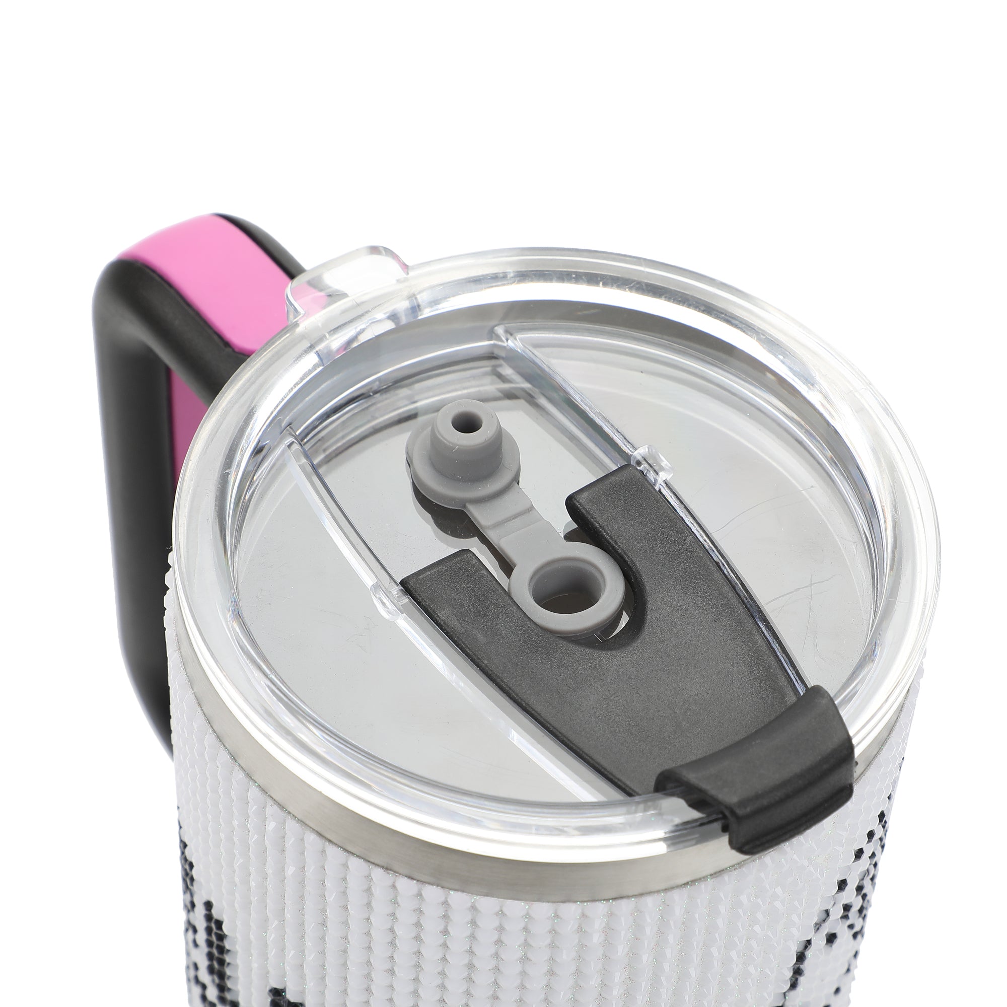 Hello Kitty Character Head White 40 Oz Rhinestone-Coated Stainless Steel Tumbler With Handle-OSFA