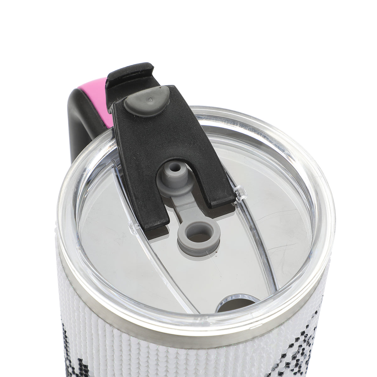 Hello Kitty Character Head White 40 Oz Rhinestone-Coated Stainless Steel Tumbler With Handle-OSFA