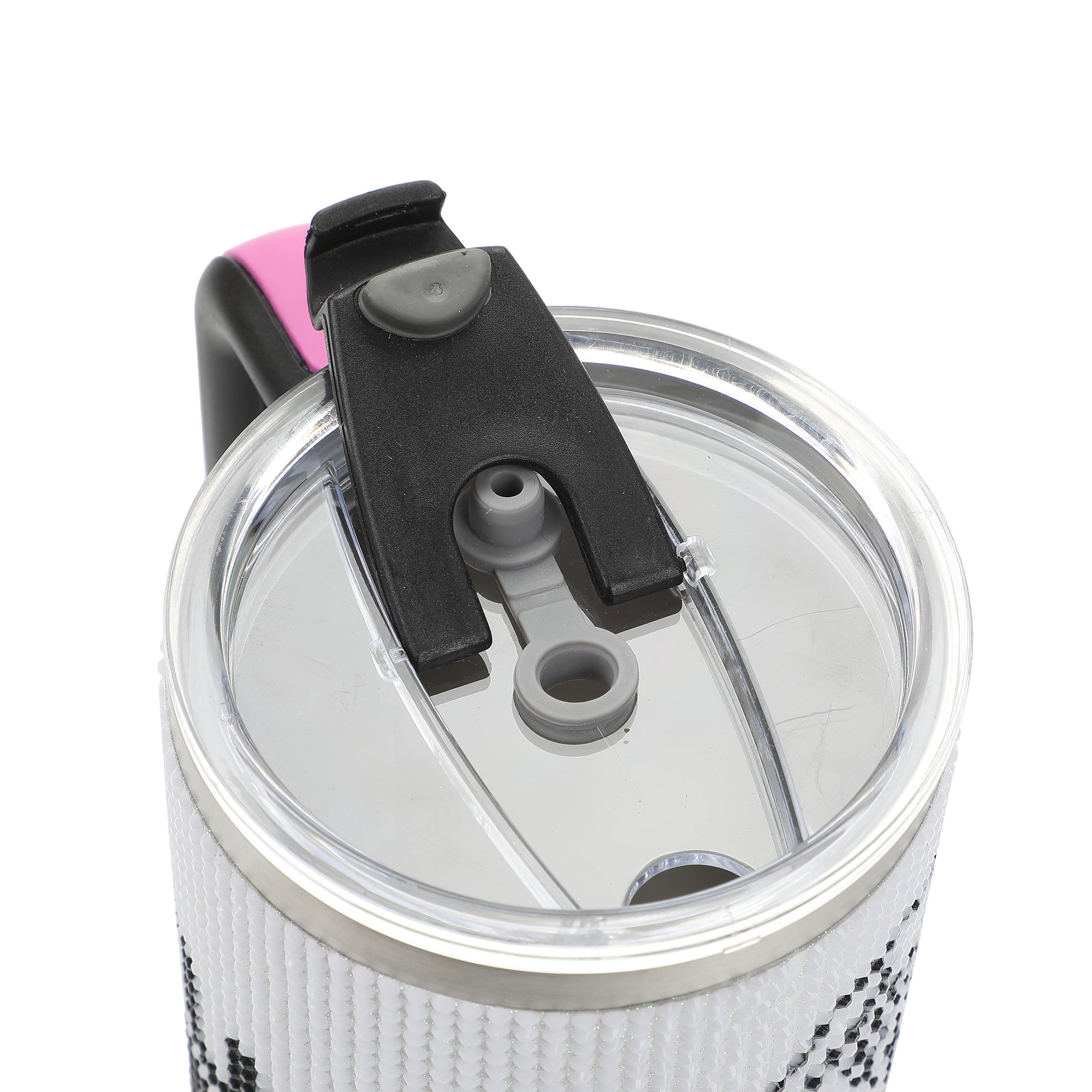 Hello Kitty Character Head White 40 Oz Rhinestone-Coated Stainless Steel Tumbler With Handle-OSFA
