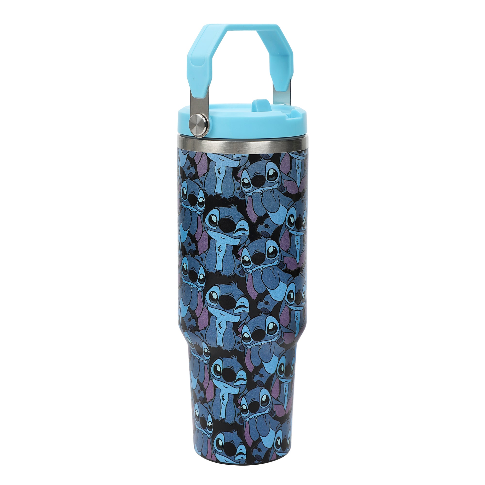 Disney Stitch All-Over Print Blue 40 Oz Stainless Steel Tumbler With Handle