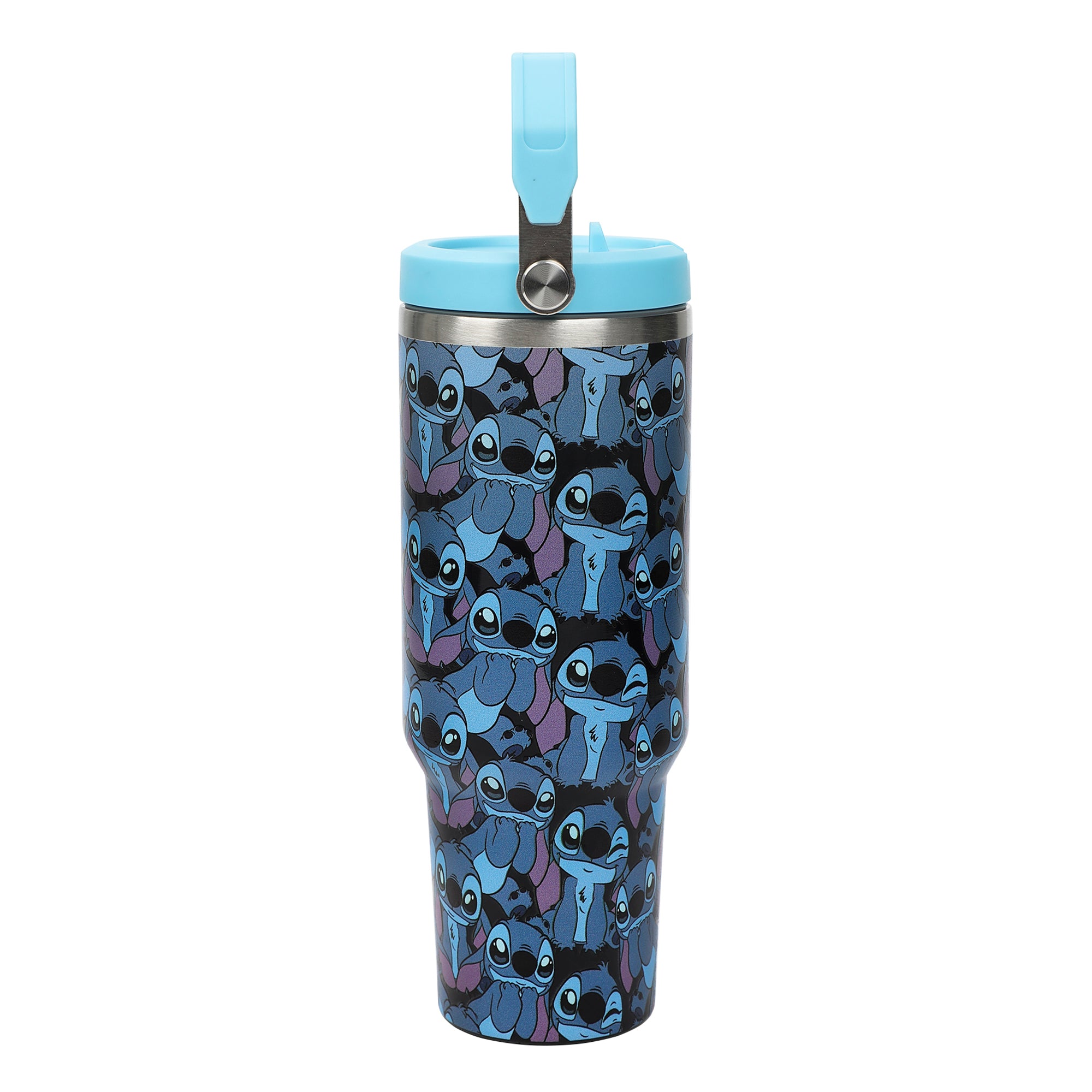 Disney Stitch All-Over Print Blue 40 Oz Stainless Steel Tumbler With Handle