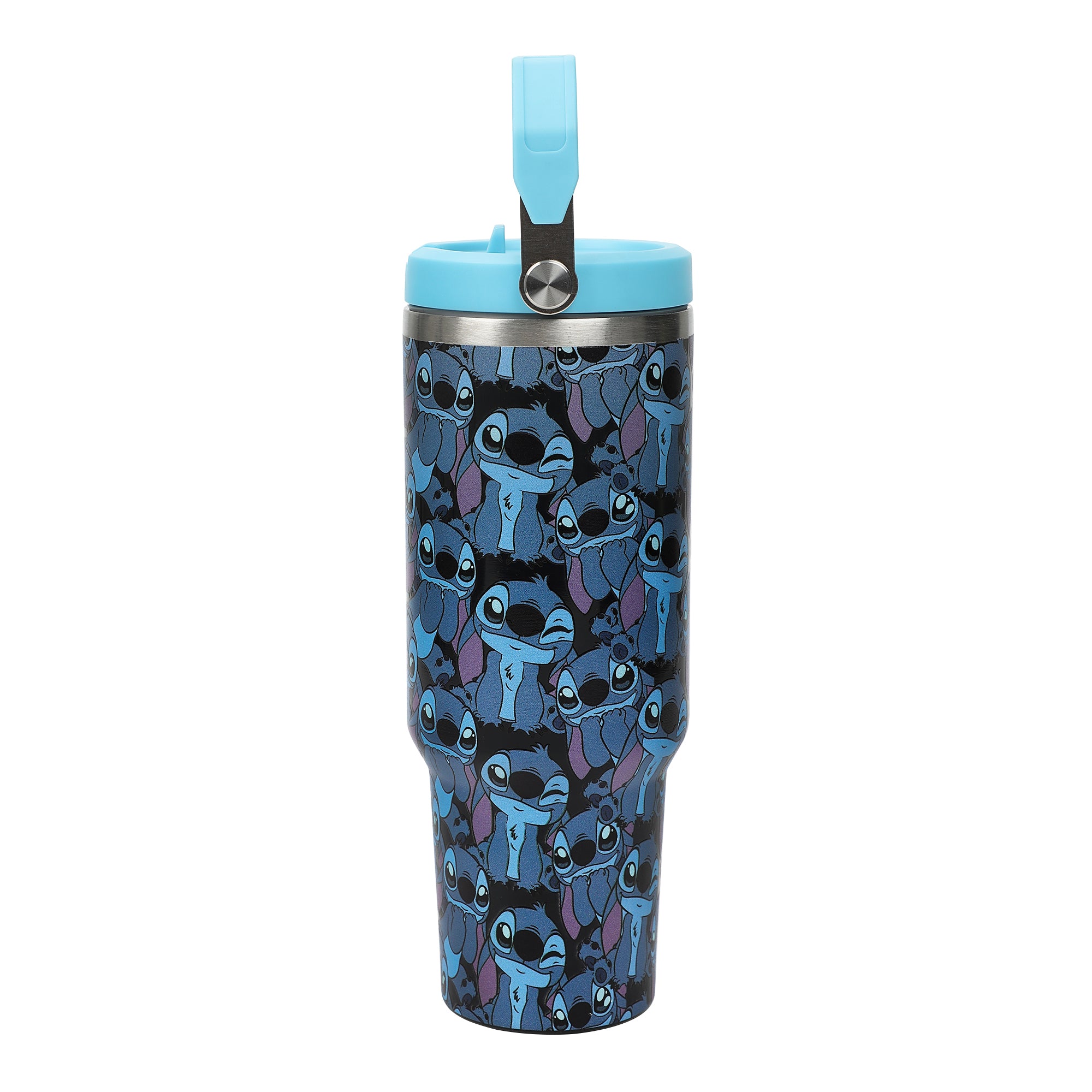 Disney Stitch All-Over Print Blue 40 Oz Stainless Steel Tumbler With Handle