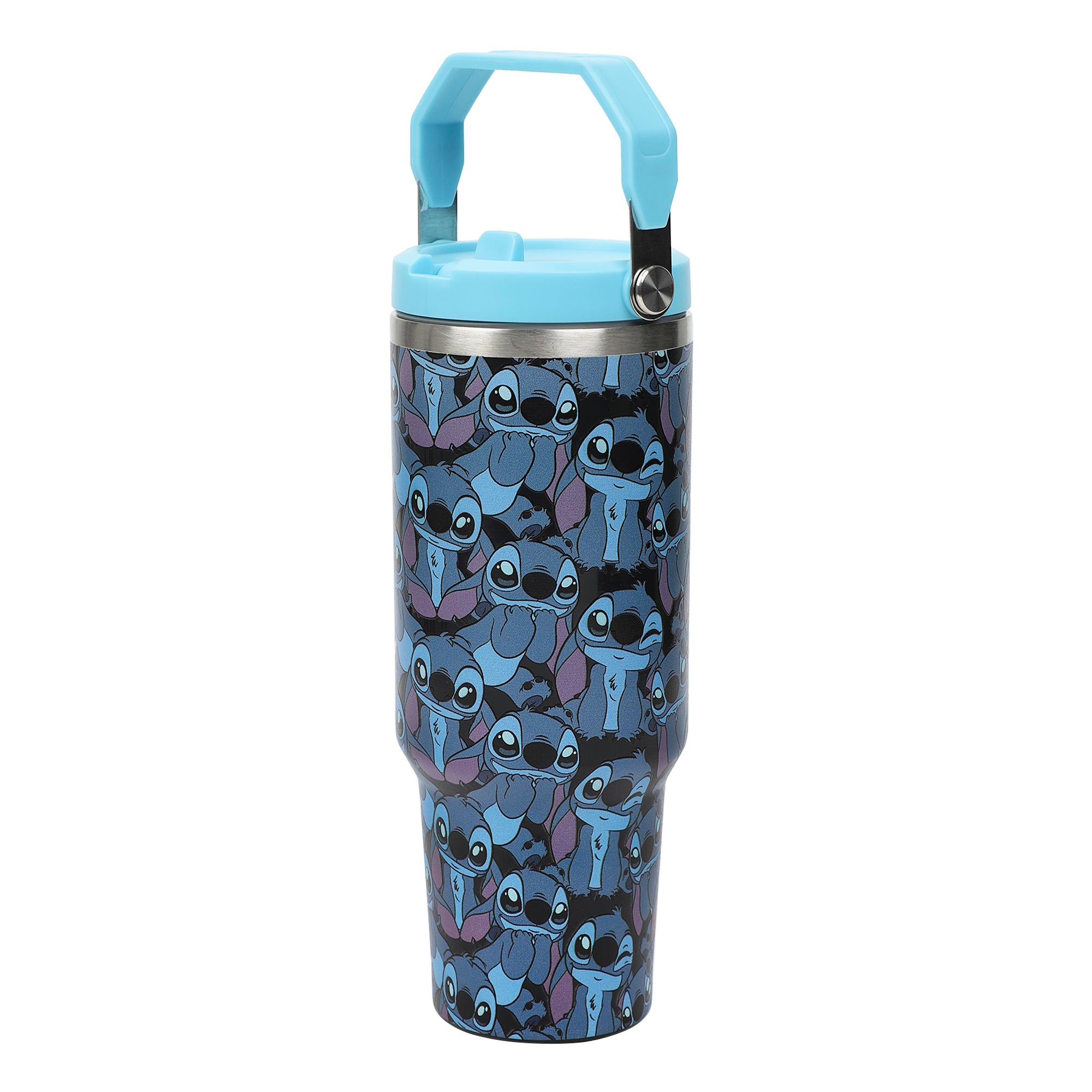Disney Stitch All-Over Print Blue 40 Oz Stainless Steel Tumbler With Handle