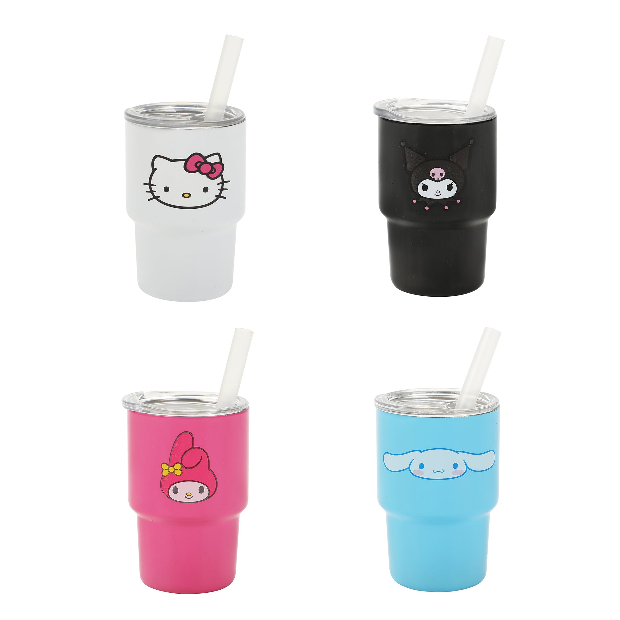 Hello Kitty & Friends Character Faces 4-Pack 3 Oz Mini Tumbler Set
