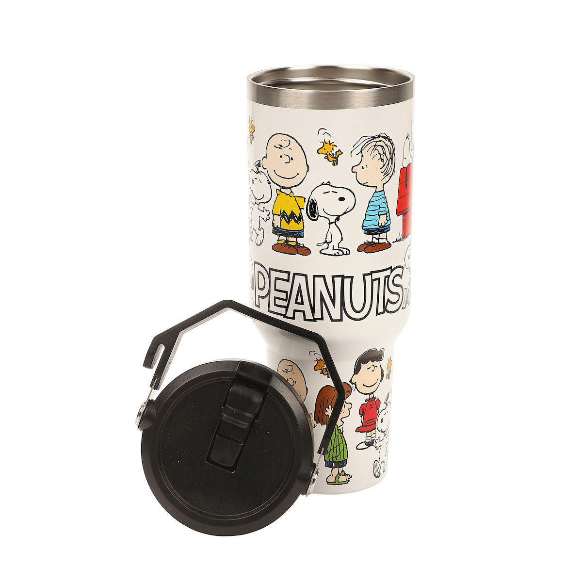 Peanuts All-Over Character Print White 40 Oz Stainless Steel Water Bottle