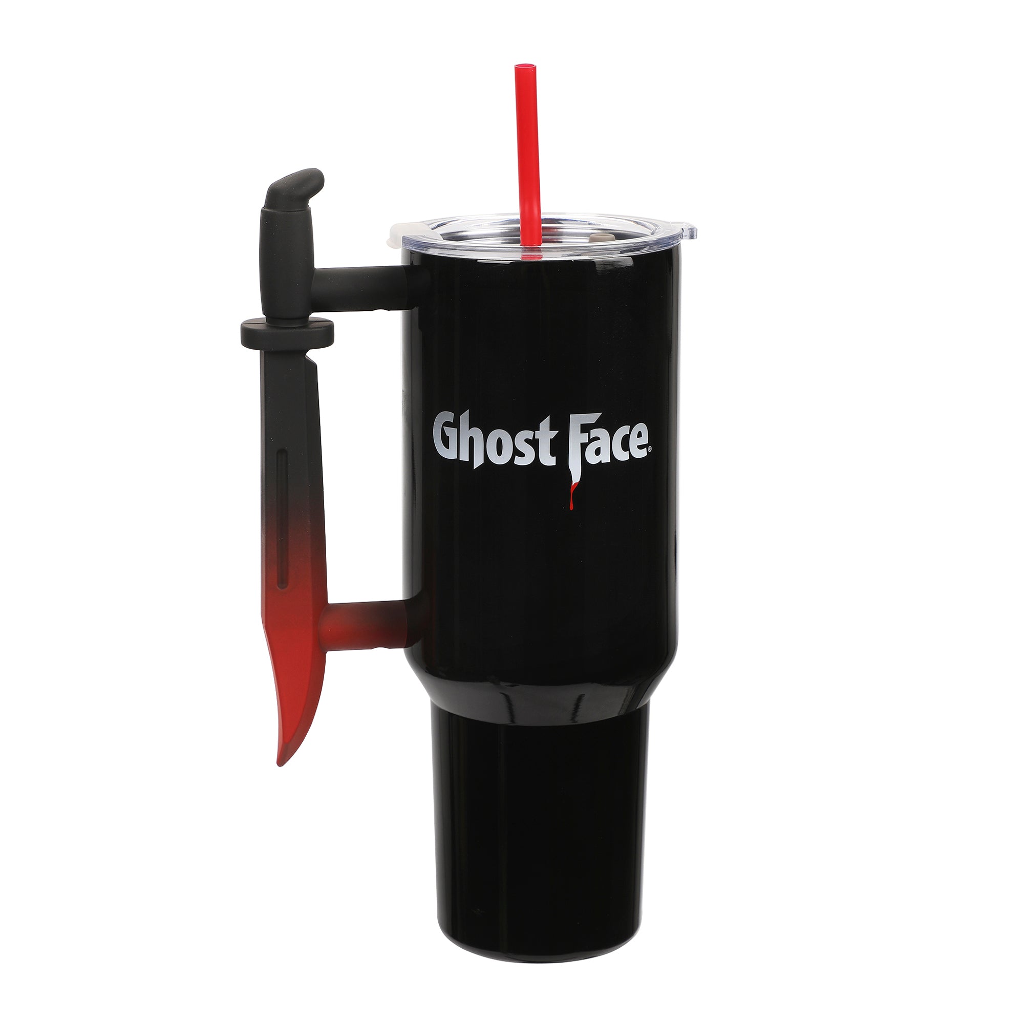 Ghostface Text and Logo 40 Oz. Stainless Steel Tumbler With Dagger Handle