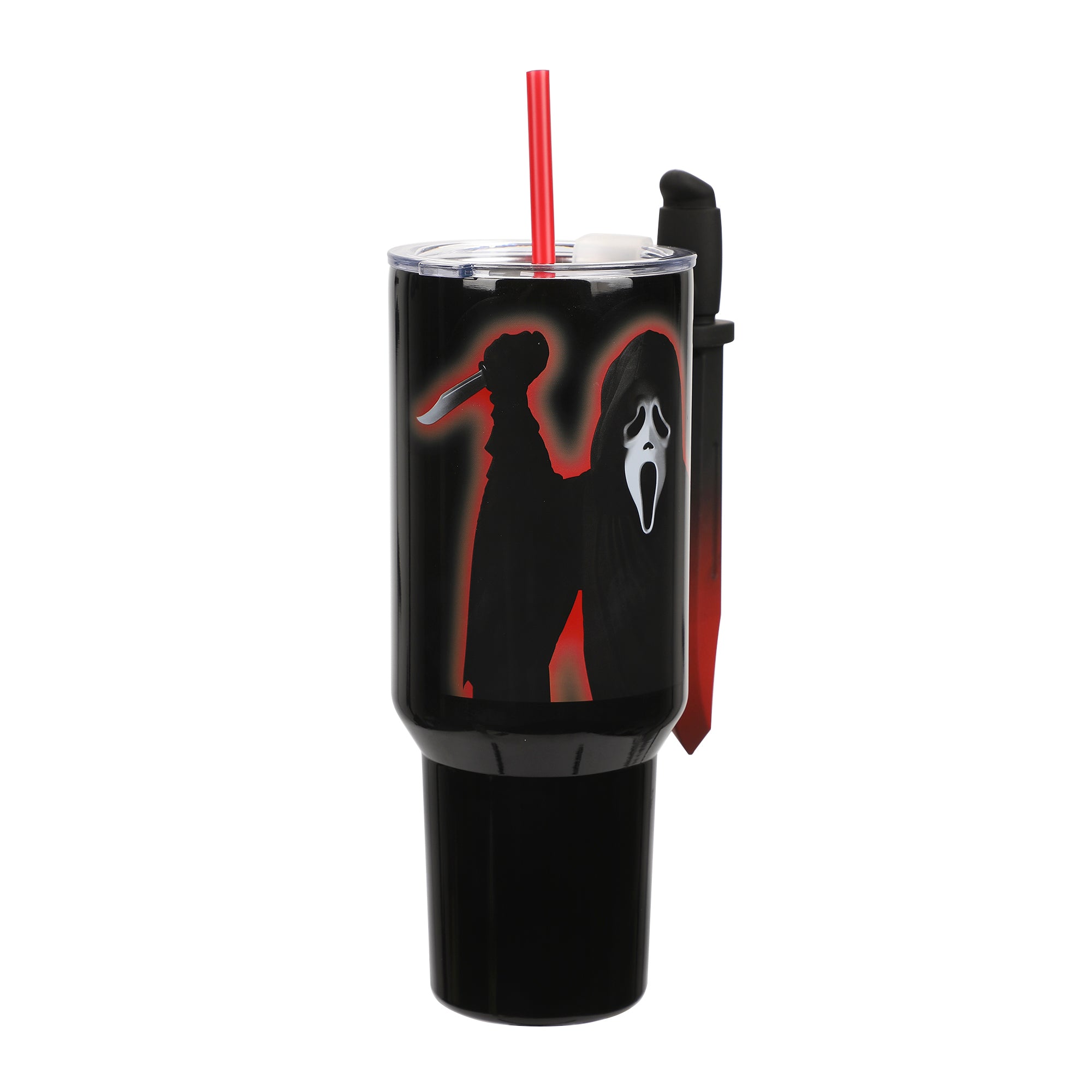 Ghostface Text and Logo 40 Oz. Stainless Steel Tumbler With Dagger Handle